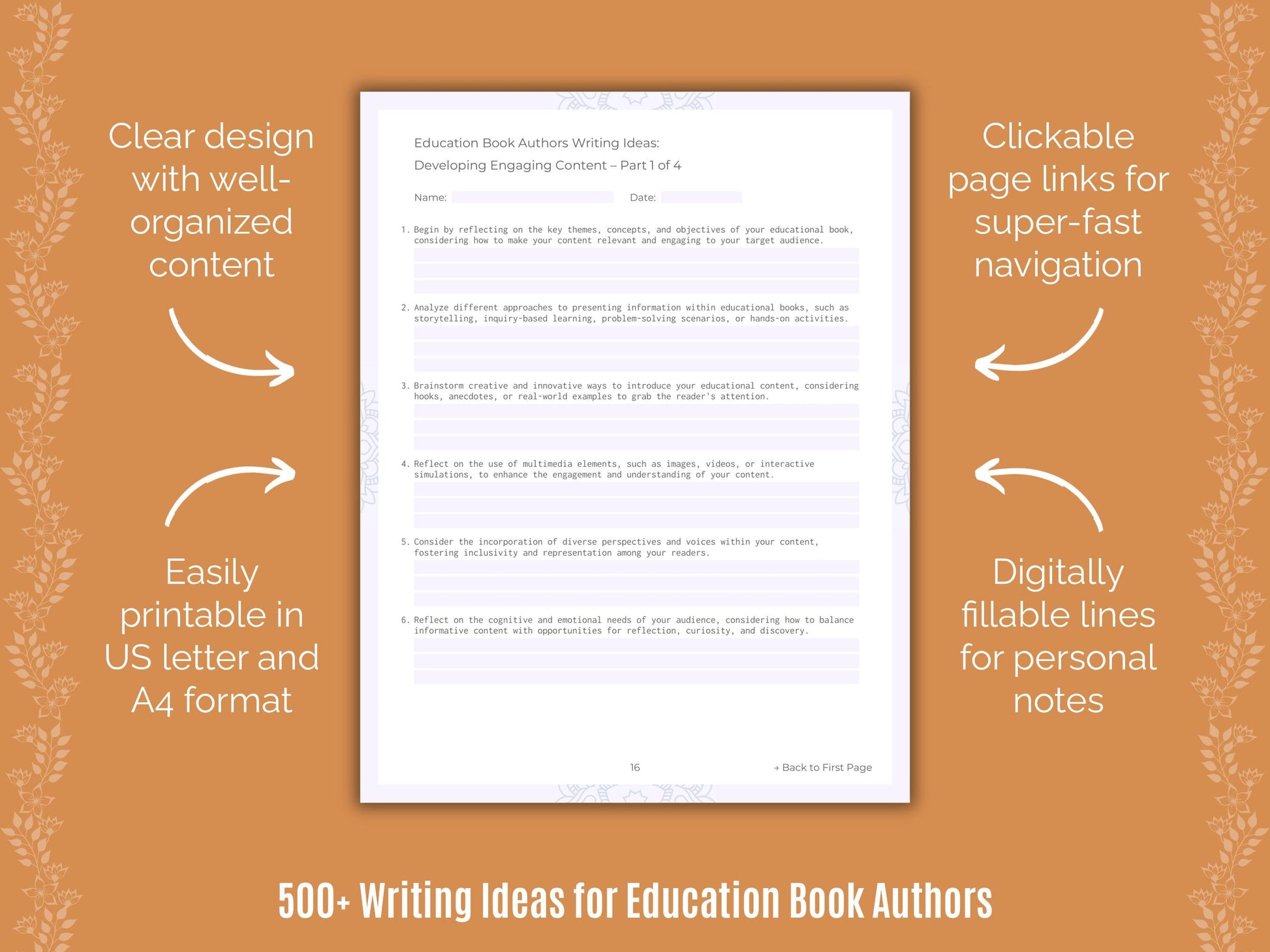 Education Book Authors Writing Templates