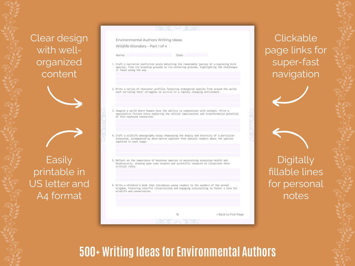 Environmental Authors Writing Templates