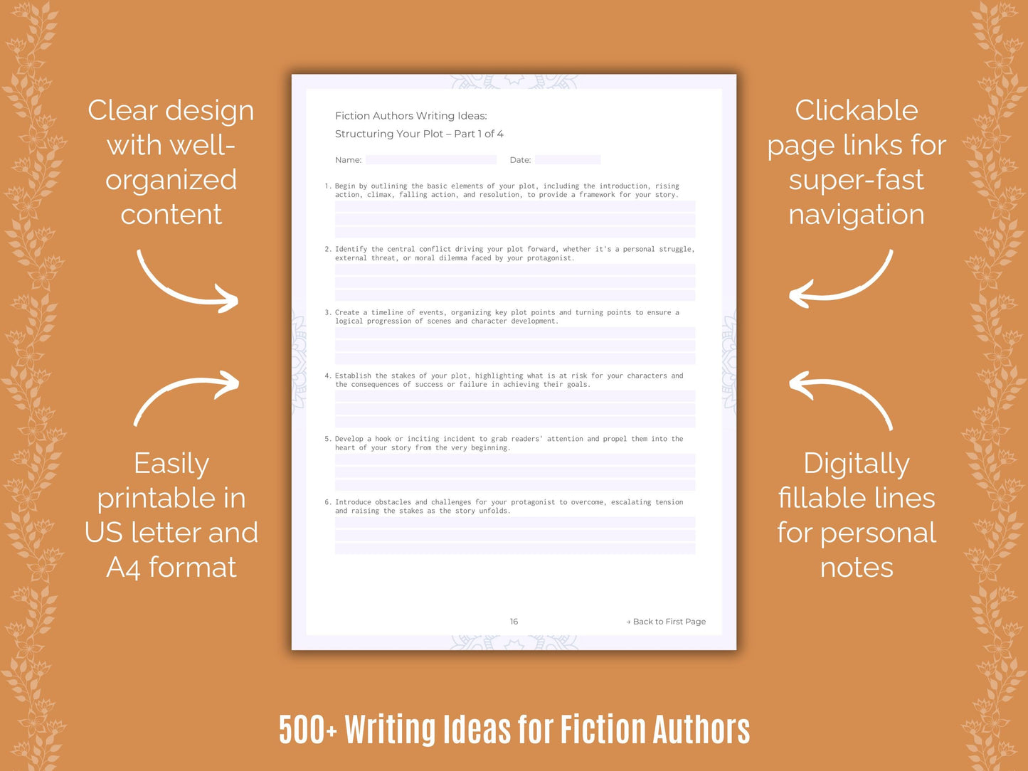 Fiction Authors Writing Templates