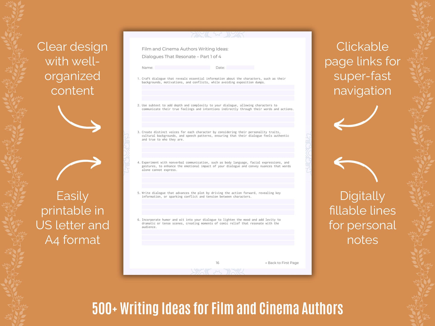 Film and Cinema Authors Writing Templates