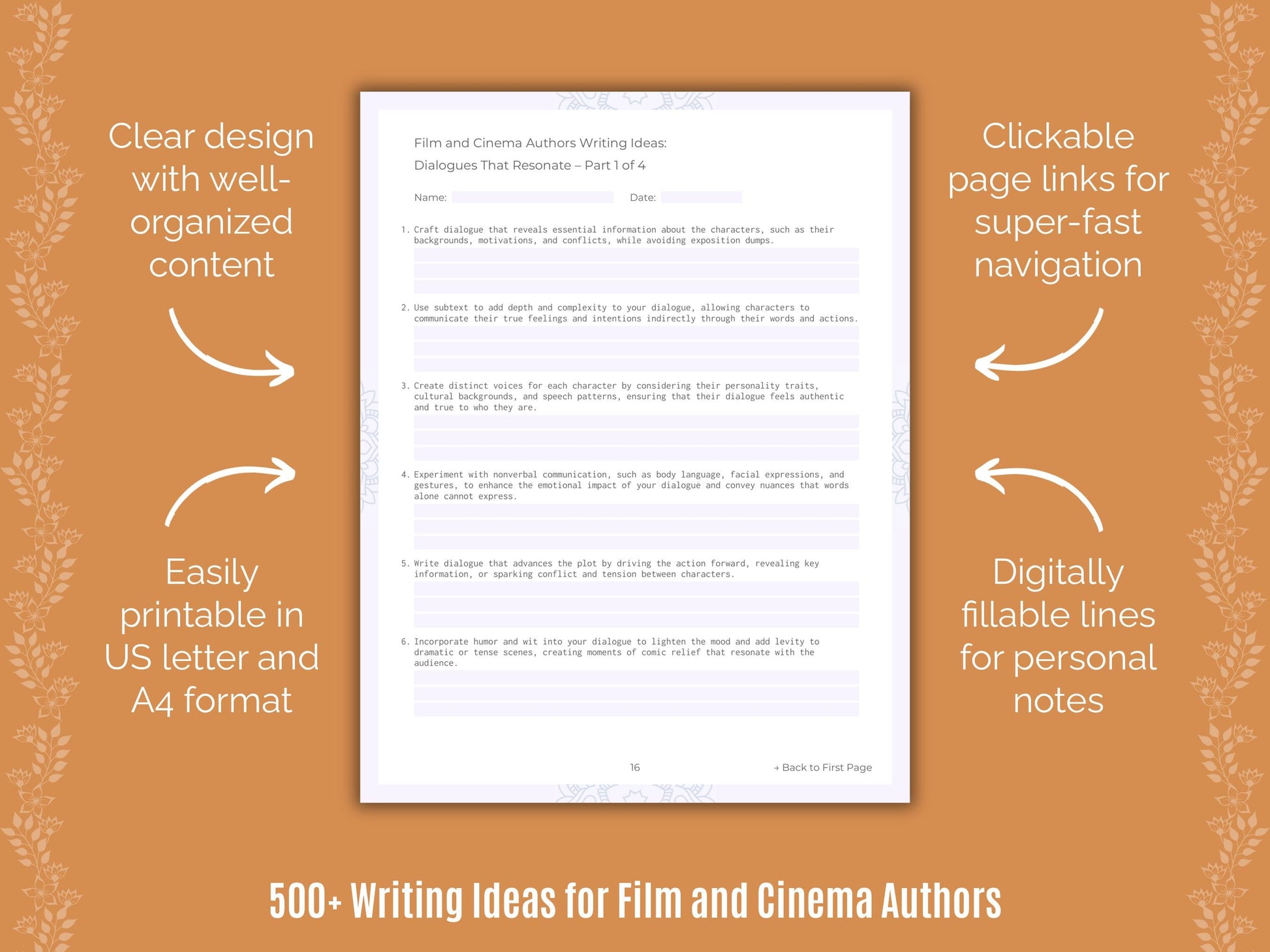 Film and Cinema Authors Writing Templates