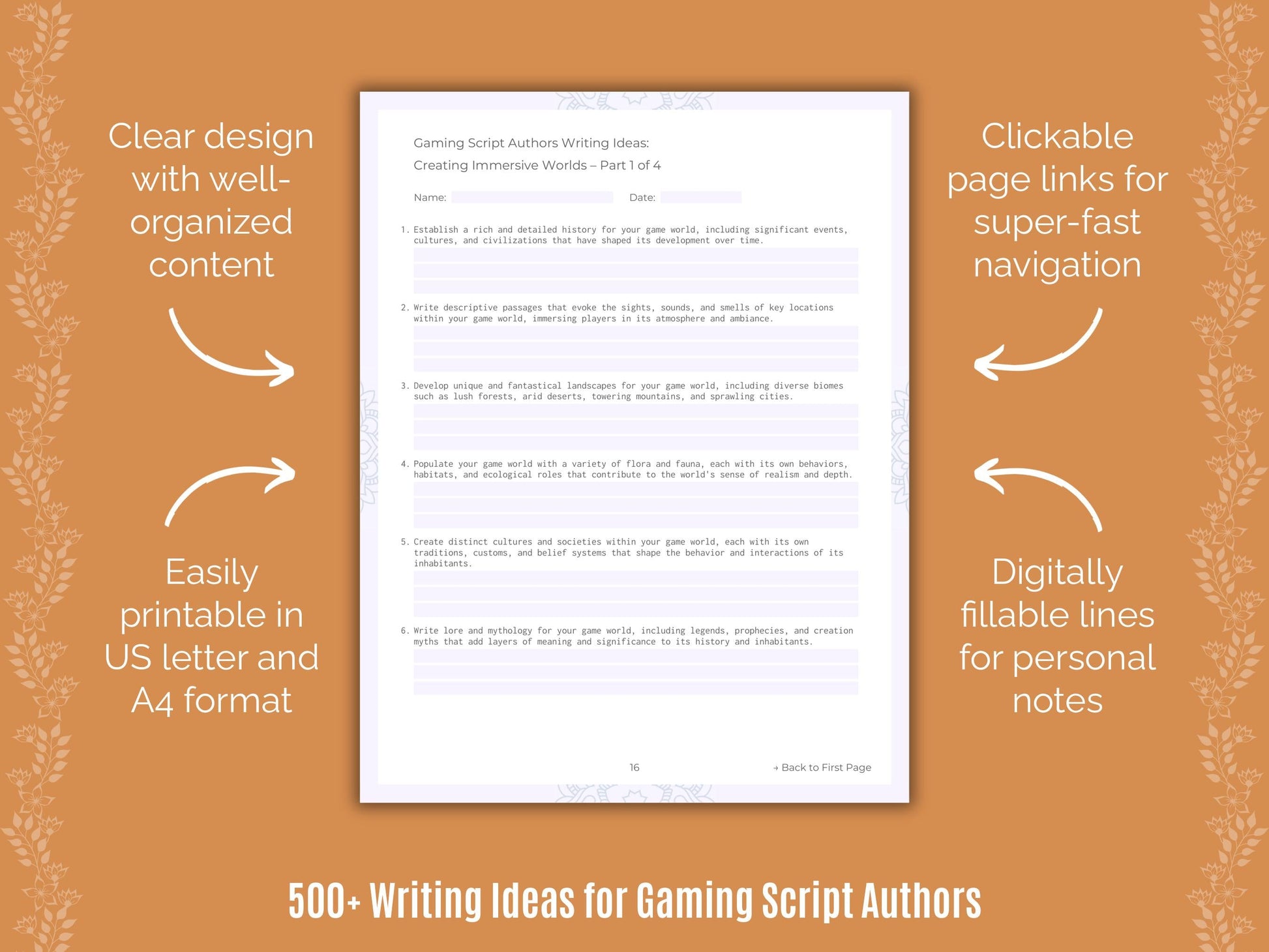 Gaming Script Authors Writing Templates