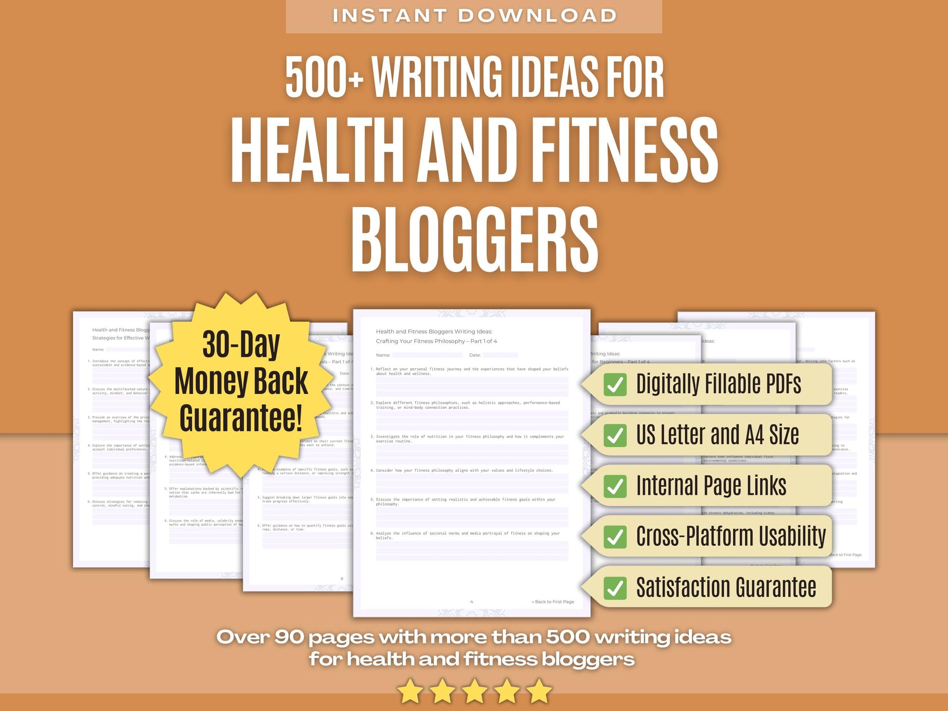 Health and Fitness Bloggers Writing Workbooks