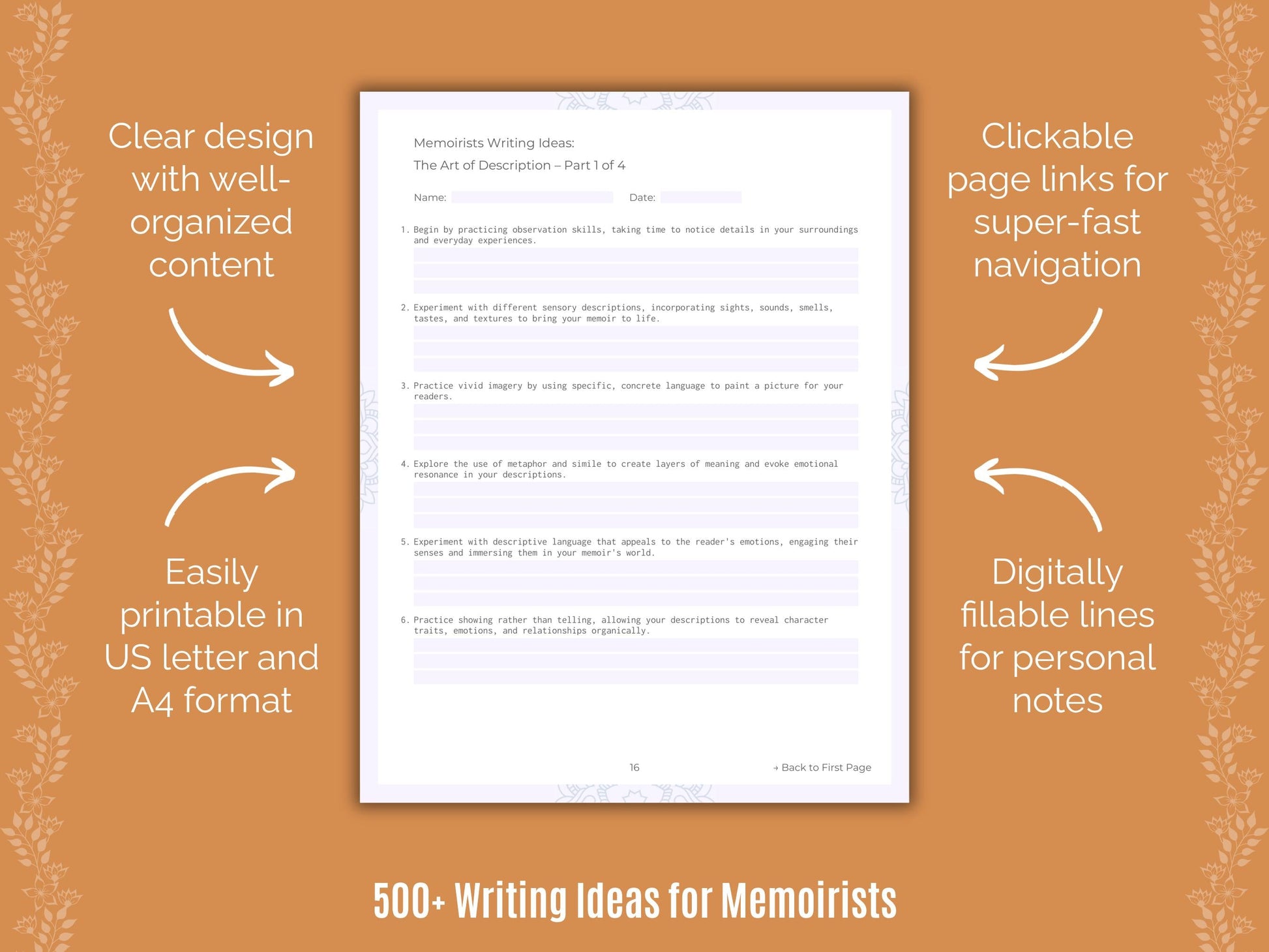 Memoirists Writing Templates