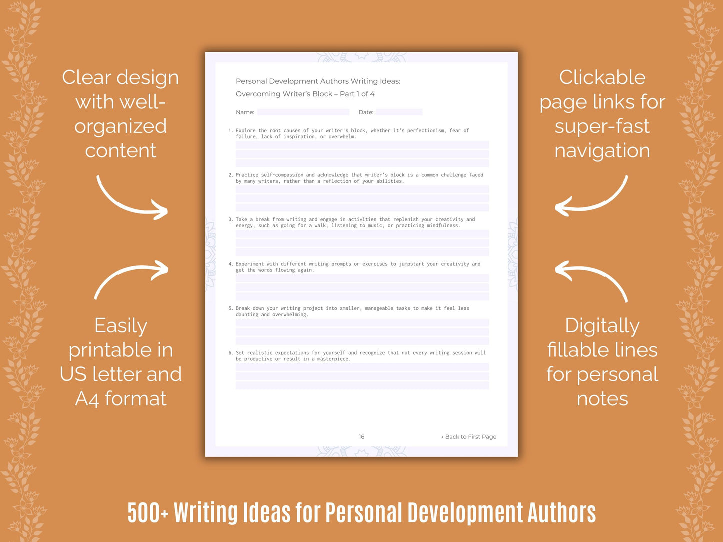 Personal Development Authors Writing Templates