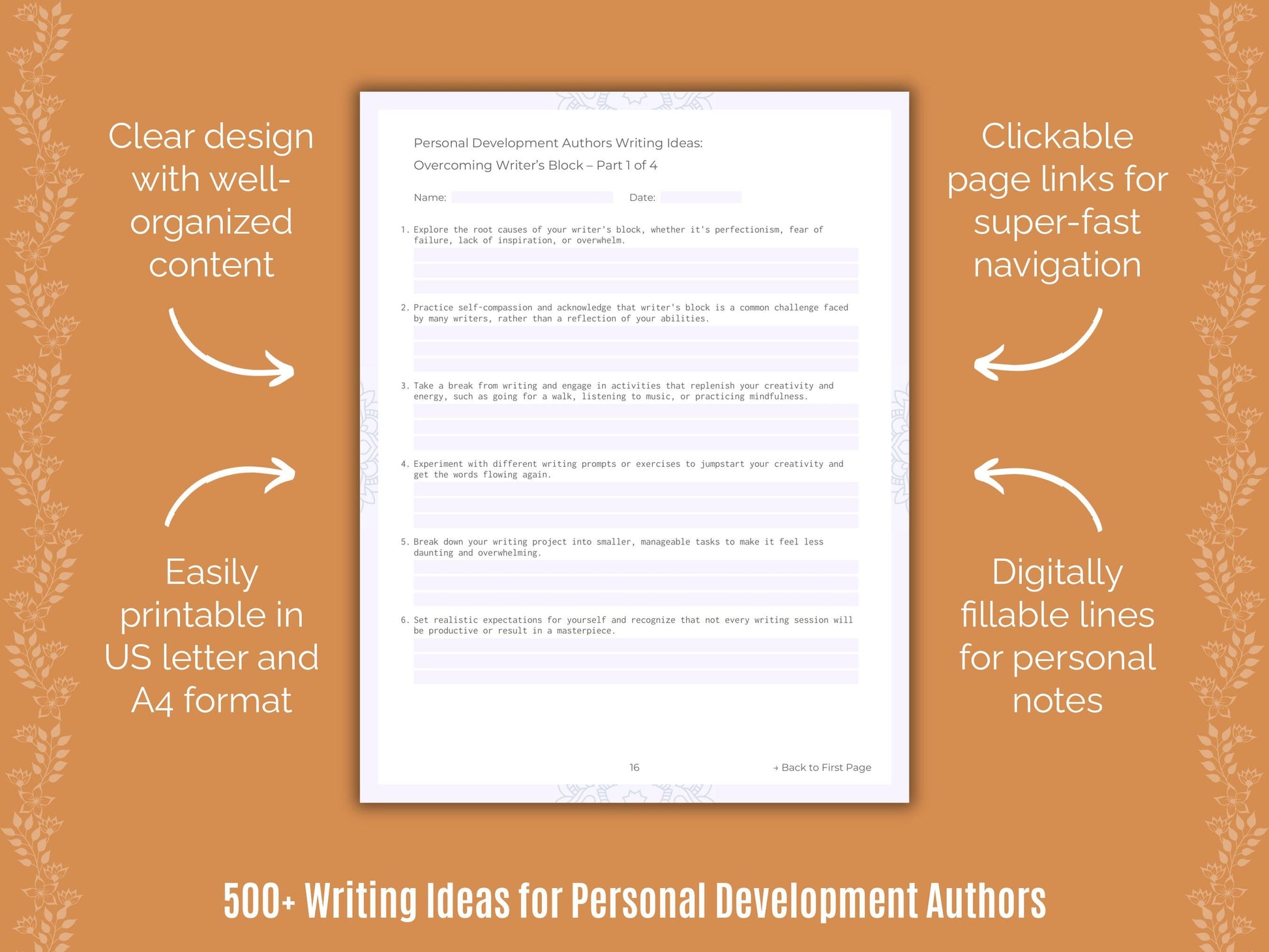 Personal Development Authors Writing Templates