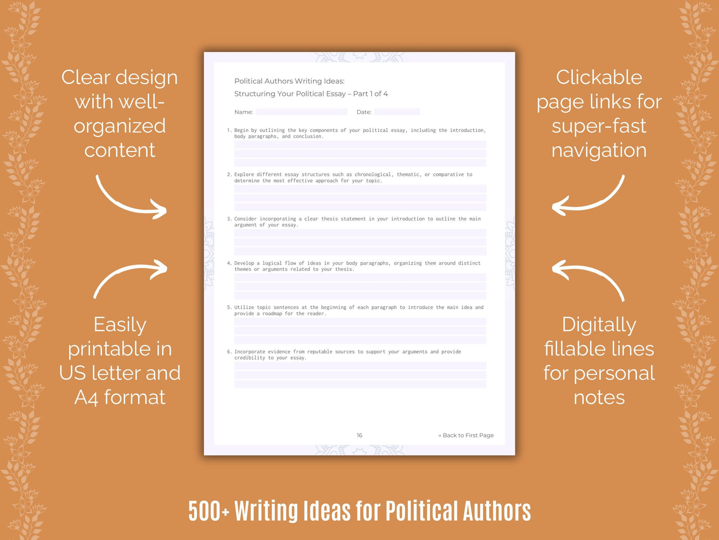 Political Authors Writing Templates