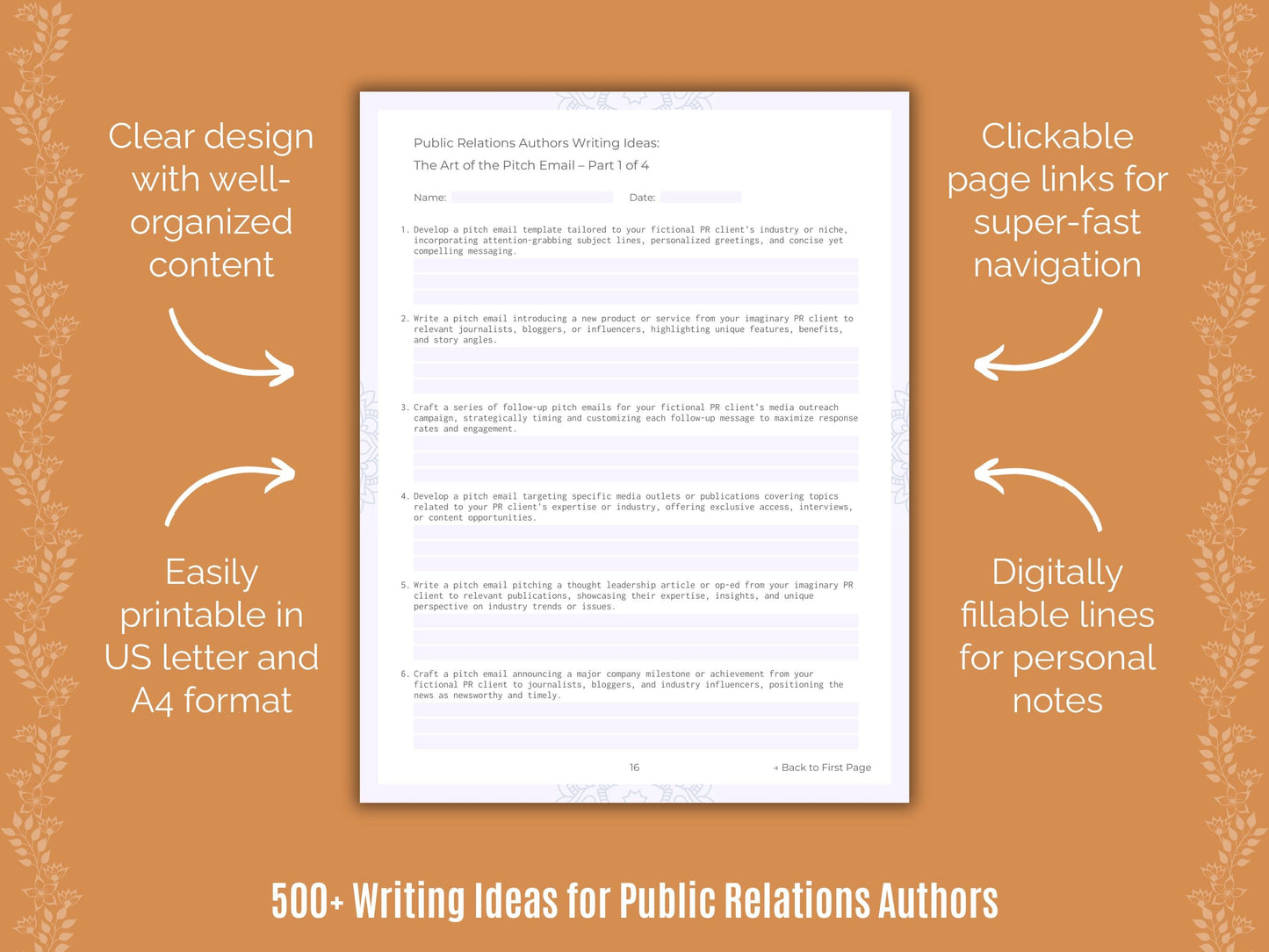 Public Relations Authors Writing Templates