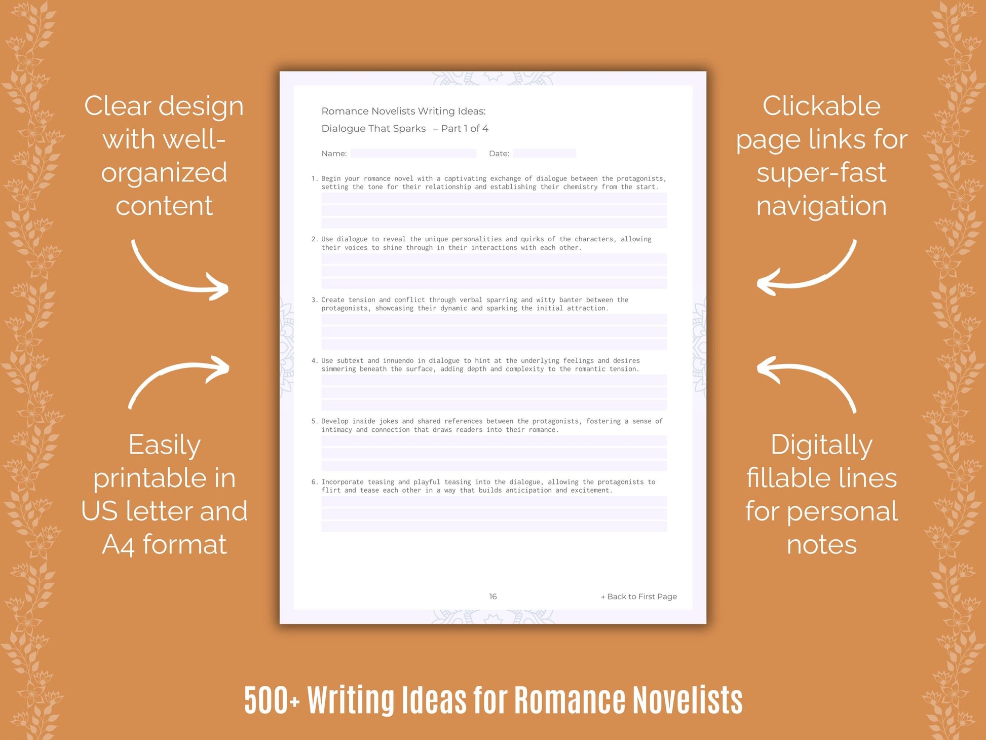 Romance Novelists Writing Templates