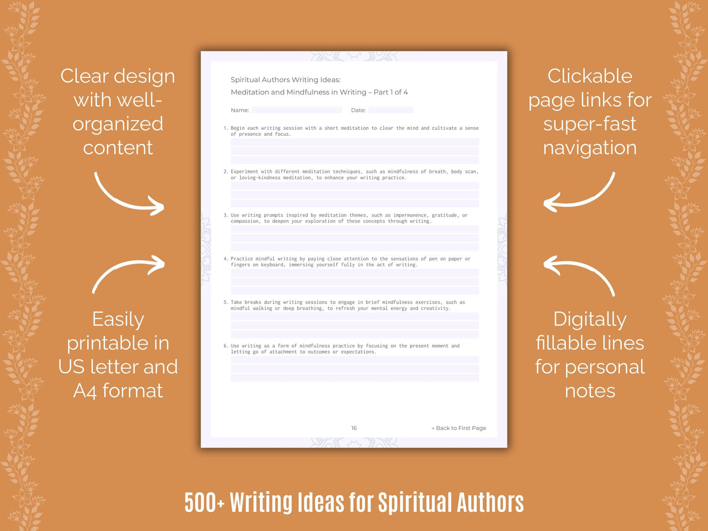 Spiritual Authors Writing Templates