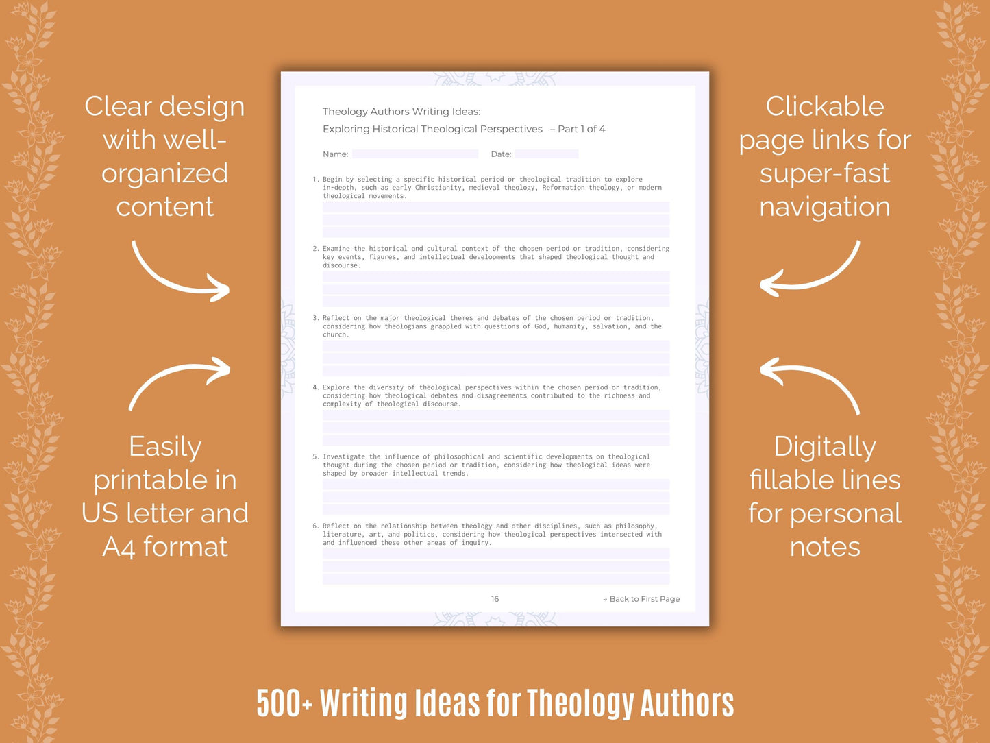 Theology Authors Writing Templates