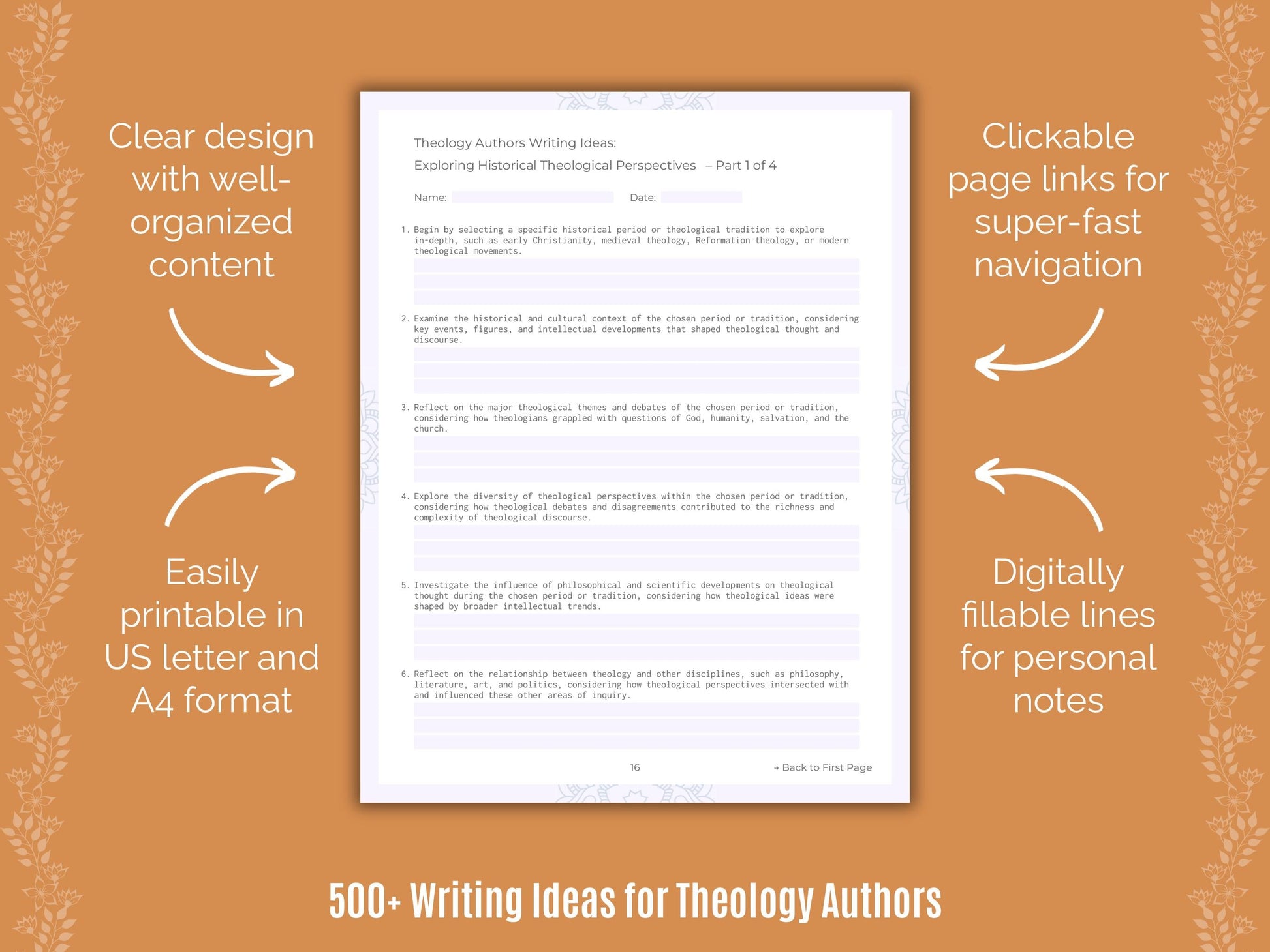 Theology Authors Writing Templates