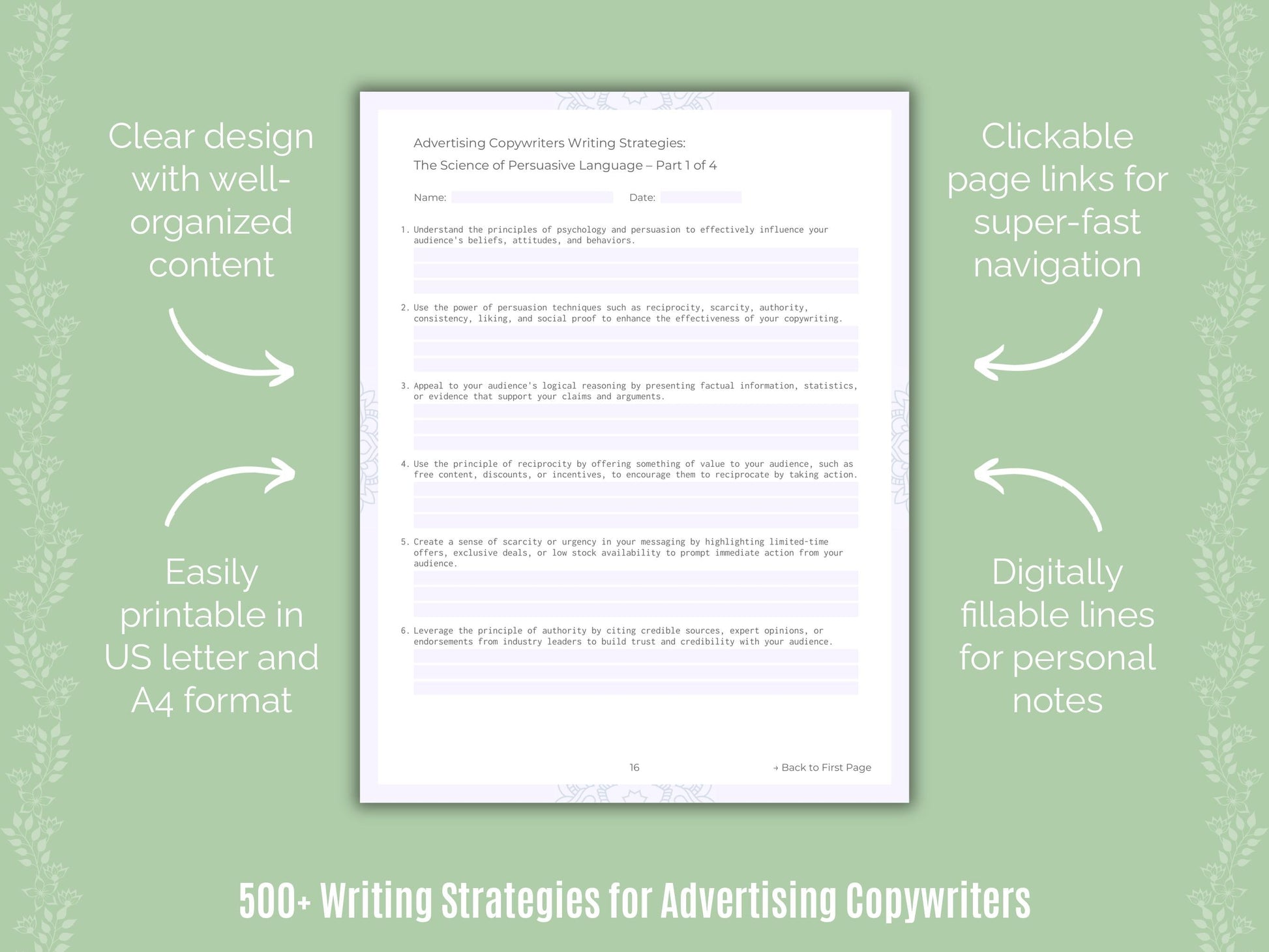 Advertising Copywriters Writing Templates