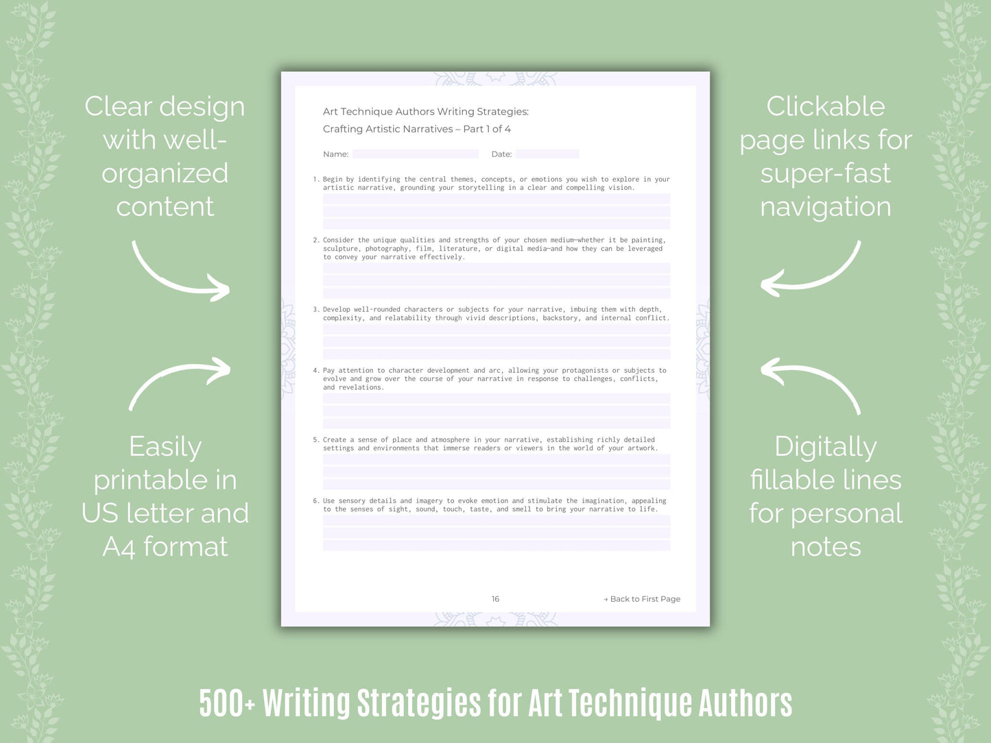 Art Technique Authors Writing Templates