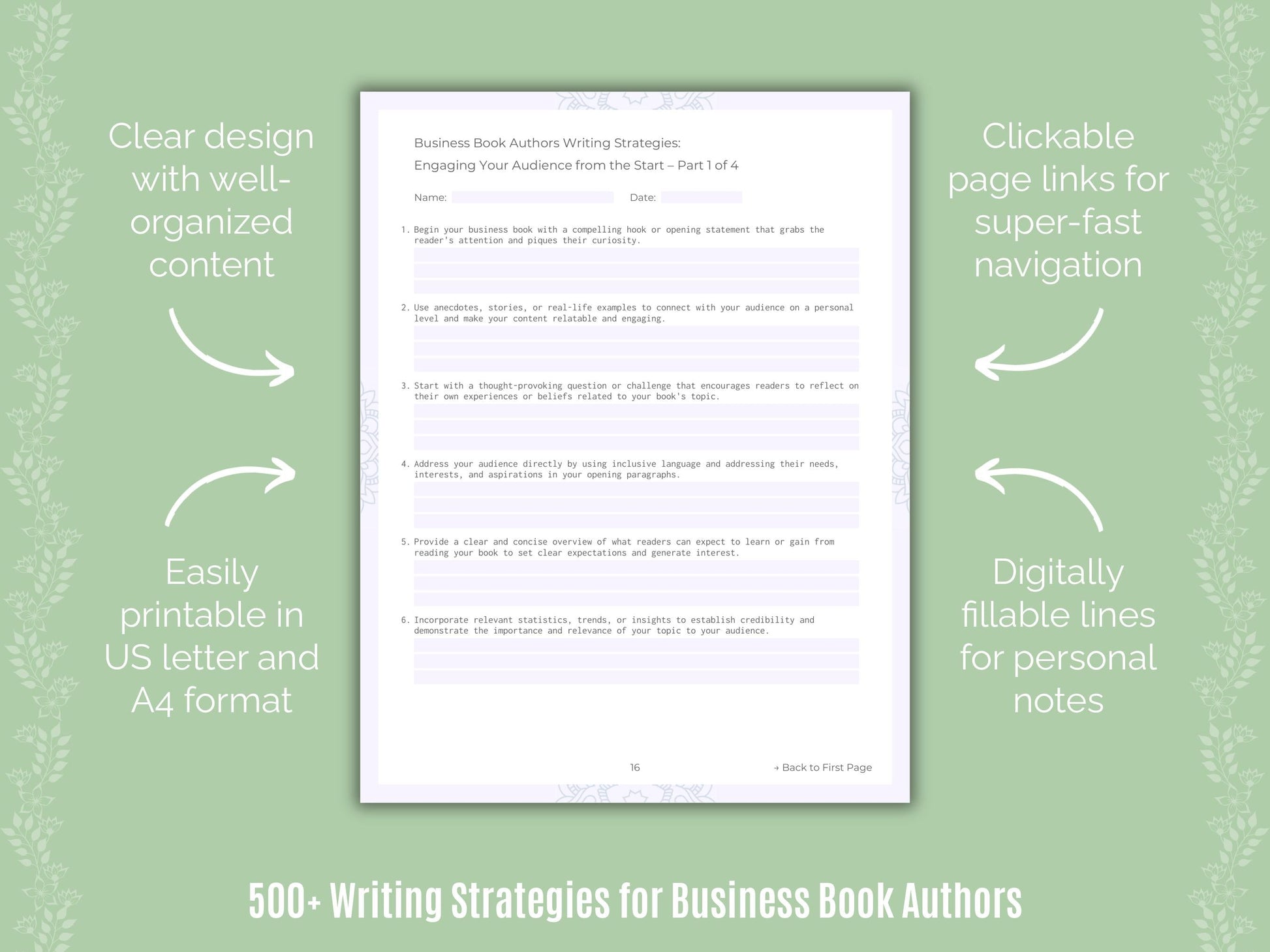 Business Book Authors Writing Templates