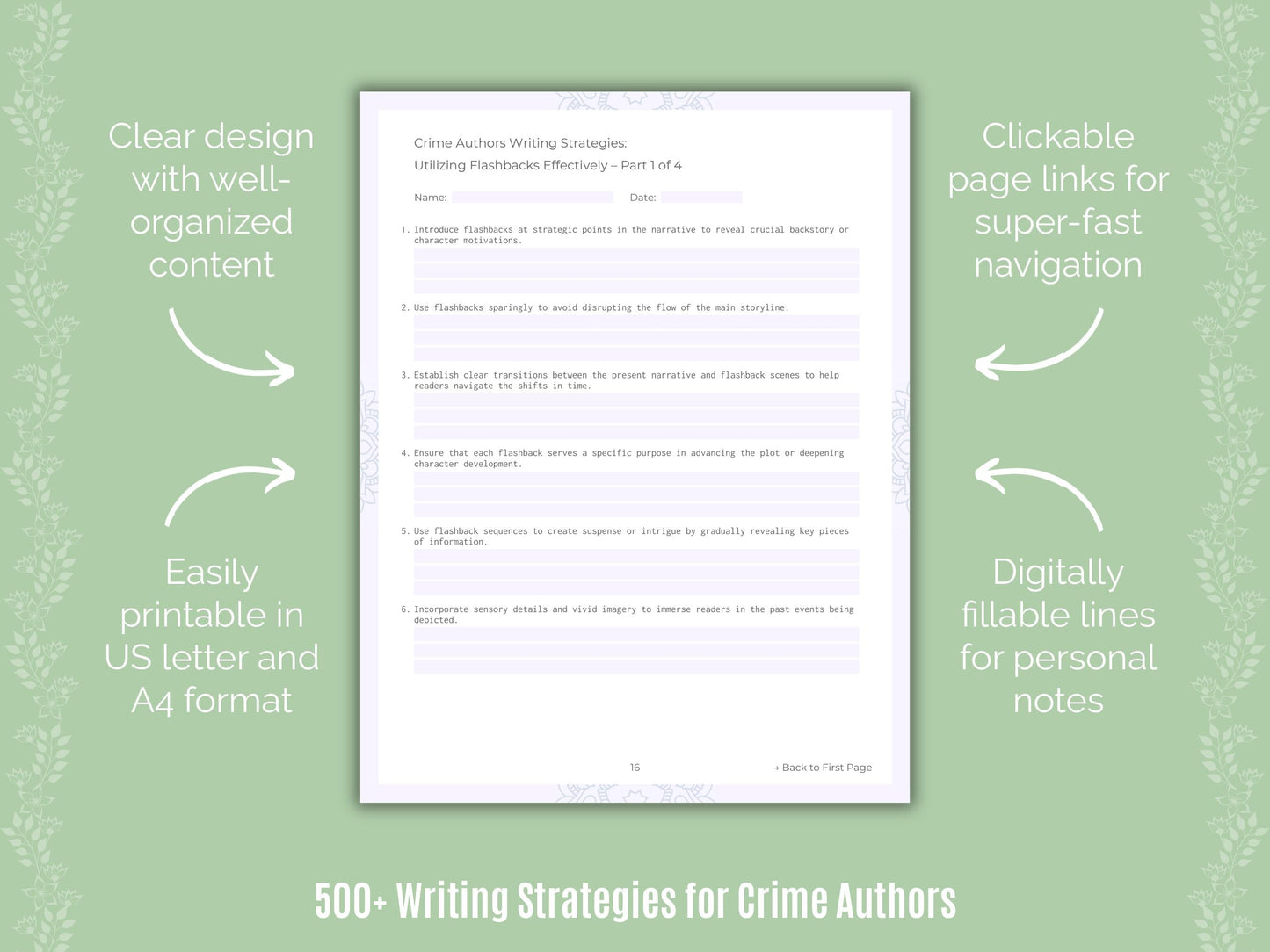 Crime Authors Writing Templates