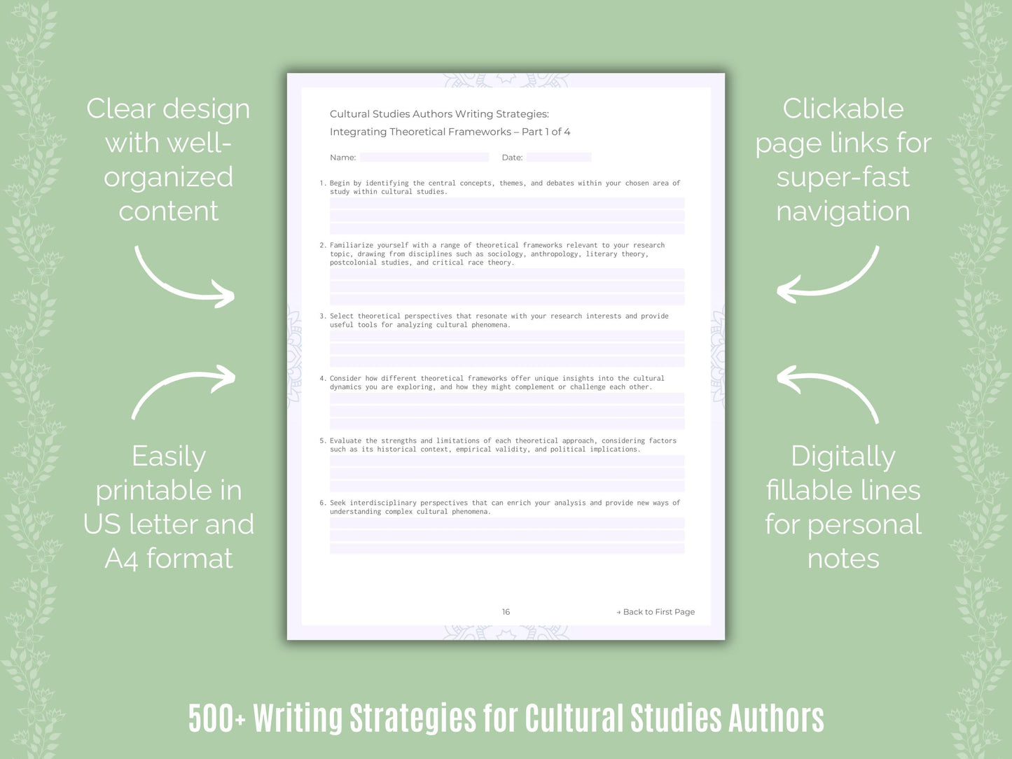 Cultural Studies Authors Writing Templates