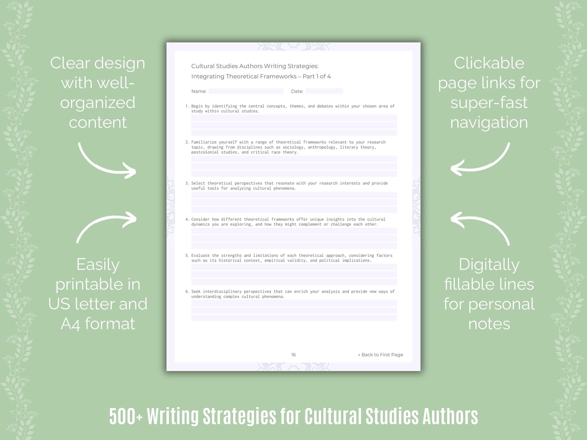 Cultural Studies Authors Writing Templates