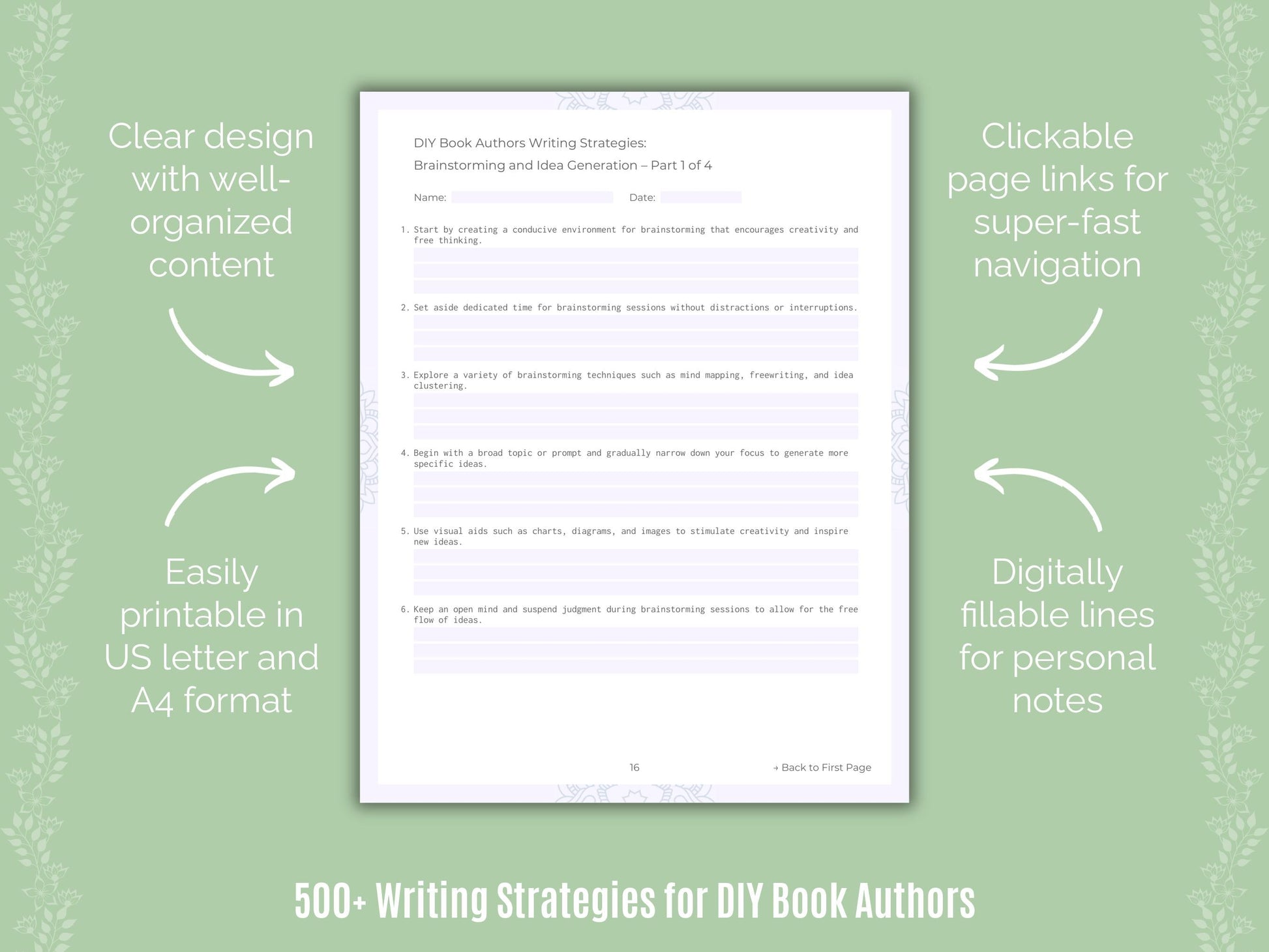 DIY Book Authors Writing Templates