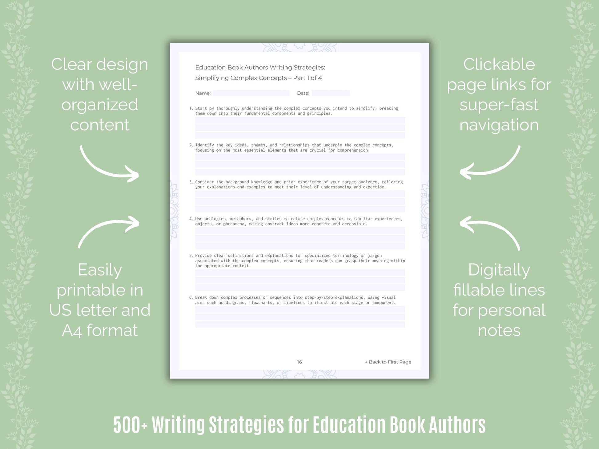 Education Book Authors Writing Templates