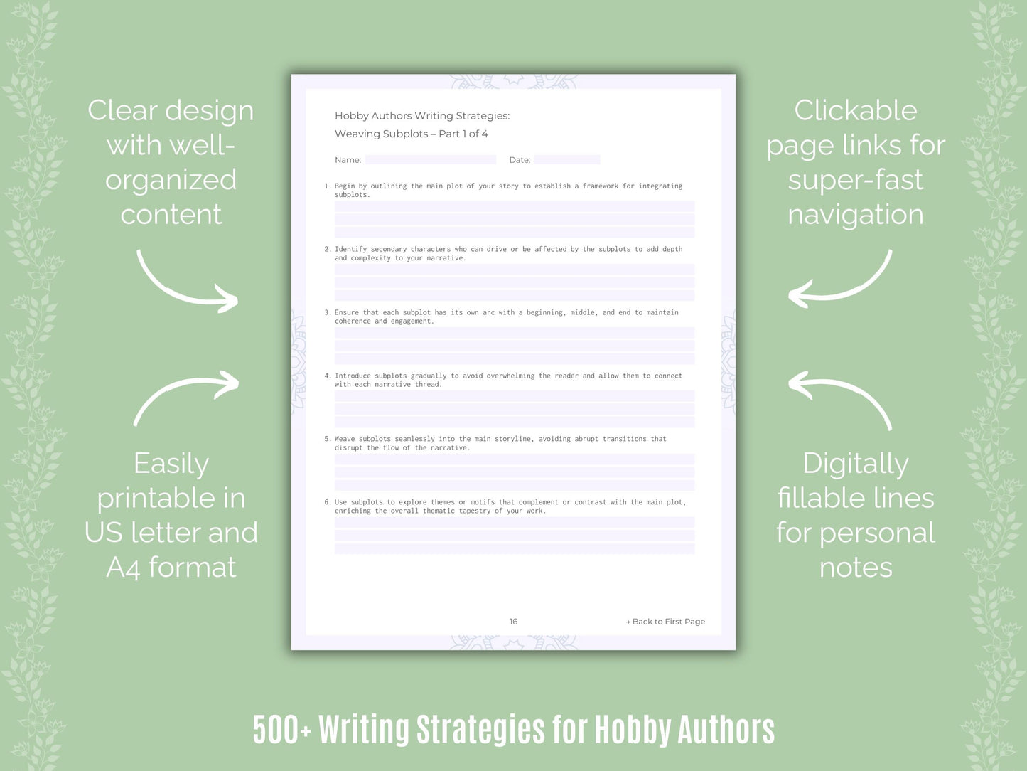 Hobby Authors Writing Templates