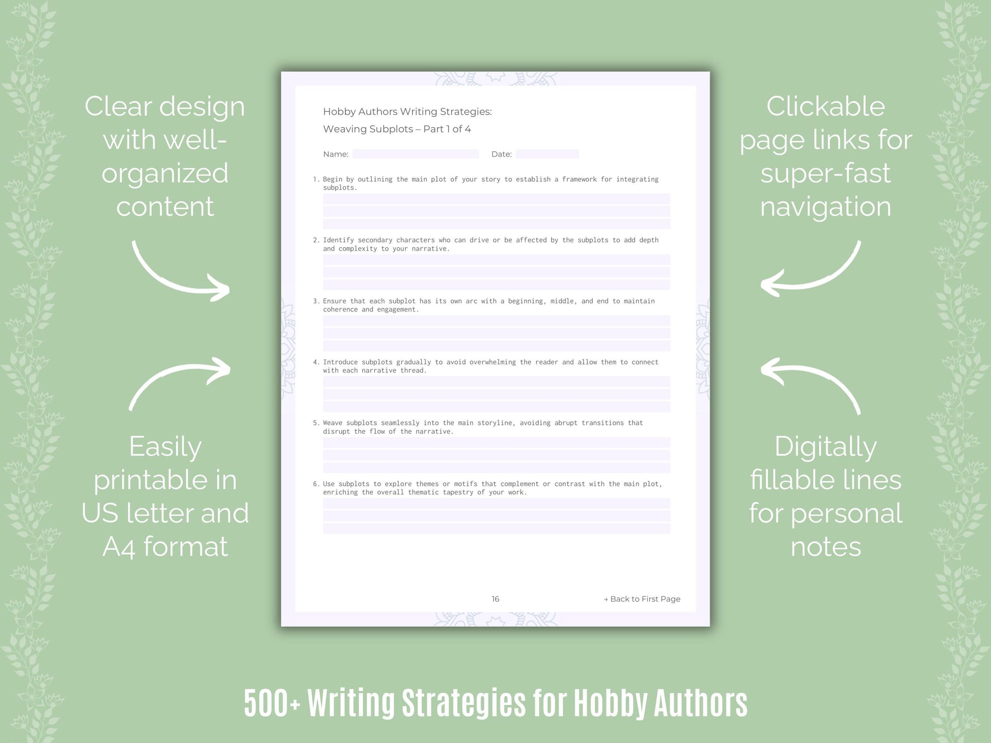 Hobby Authors Writing Templates