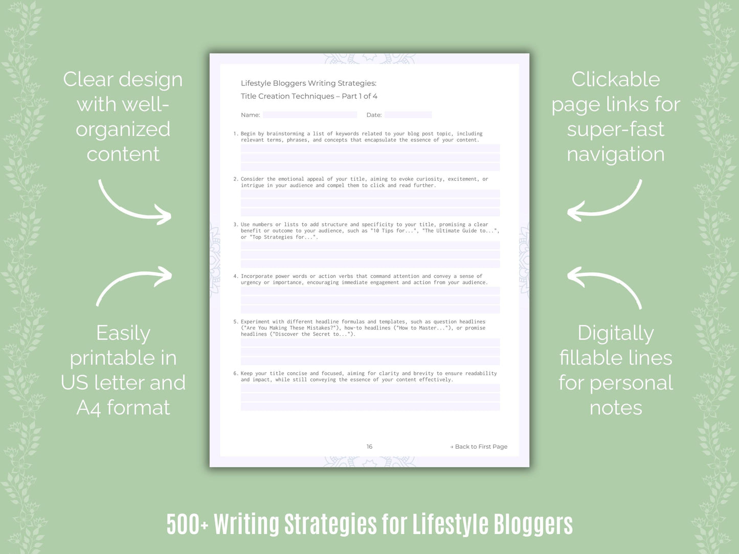 Lifestyle Bloggers Writing Templates