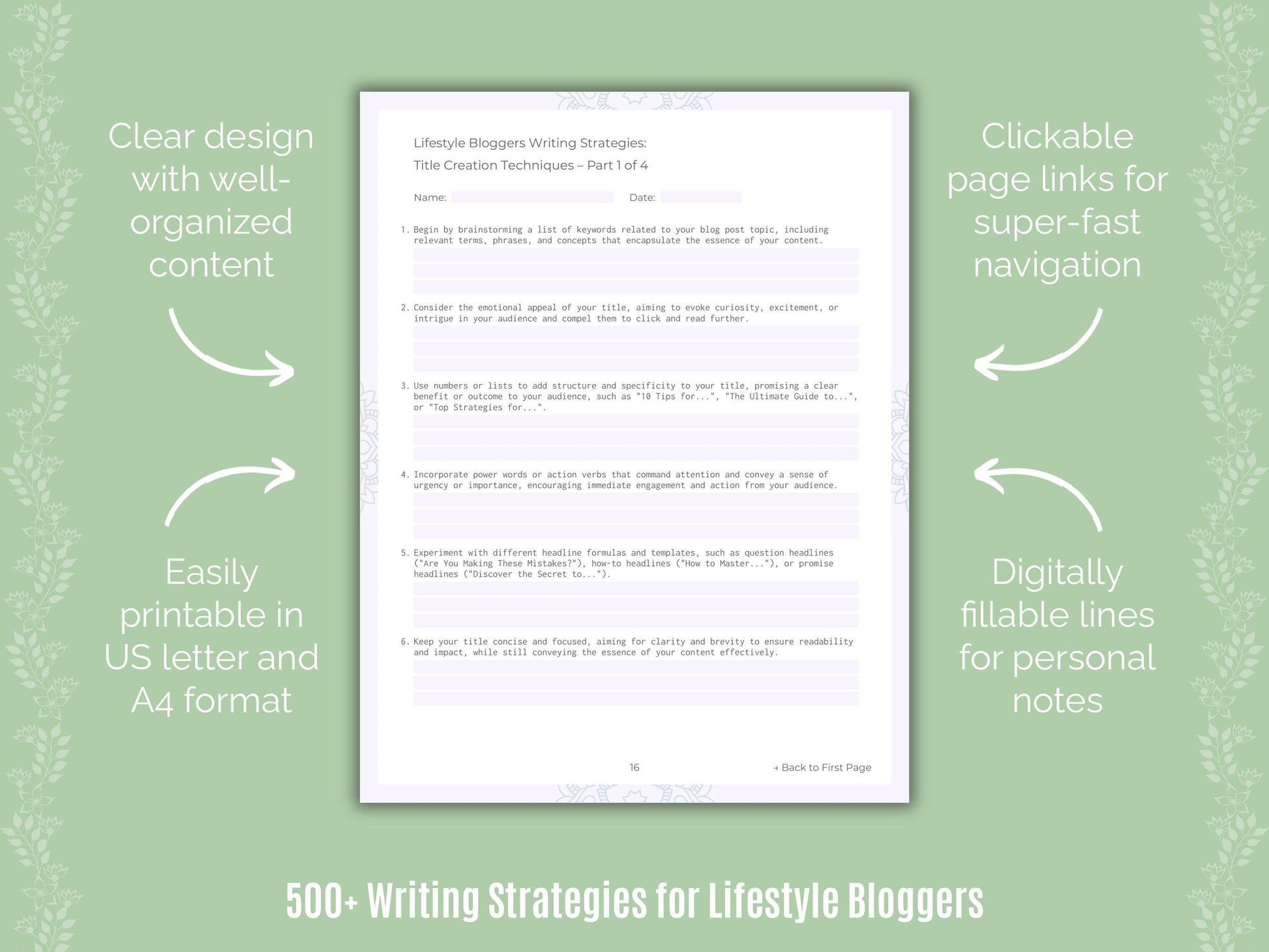 Lifestyle Bloggers Writing Templates