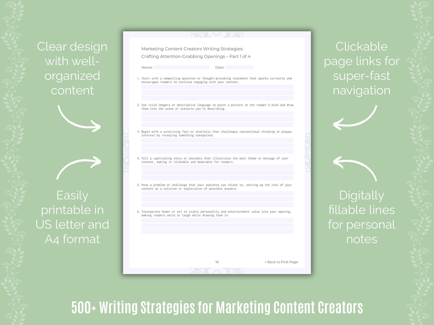 Marketing Content Creators Writing Templates