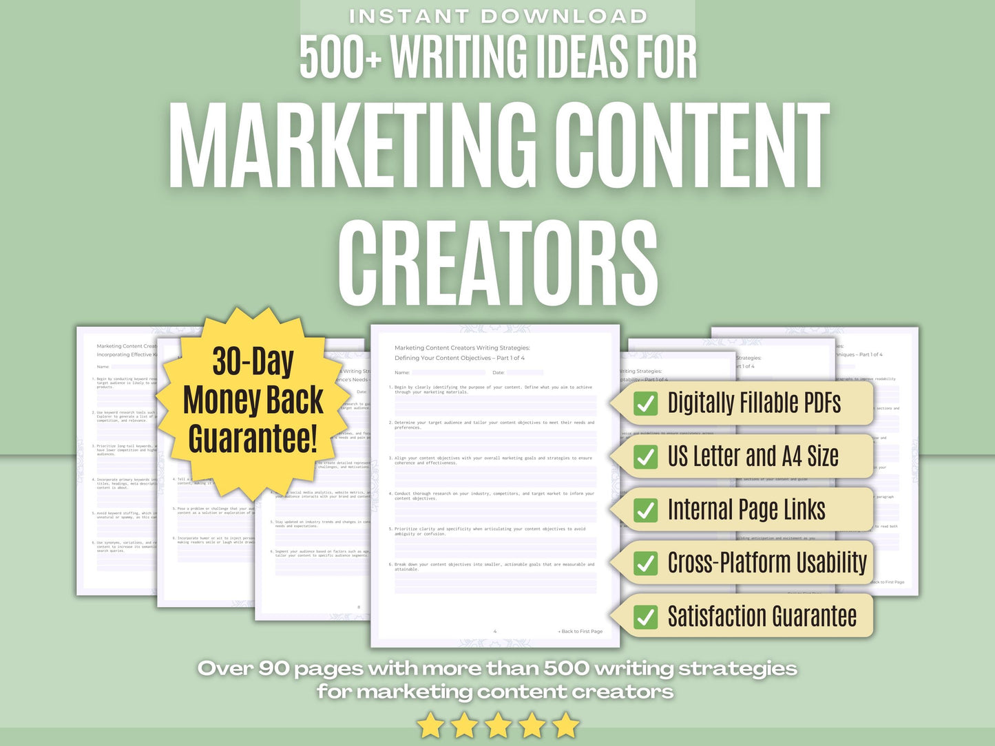 Marketing Content Creators Writing Workbooks