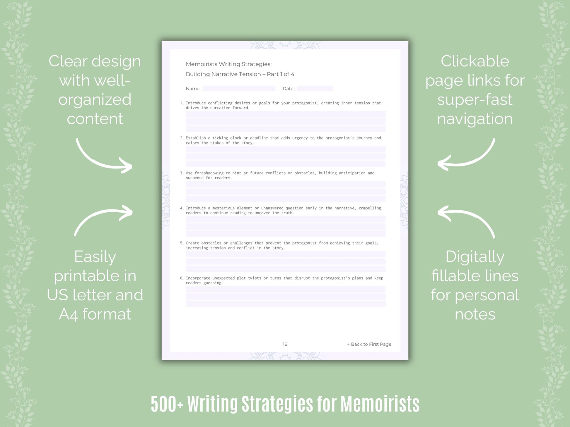 Memoirists Writing Templates