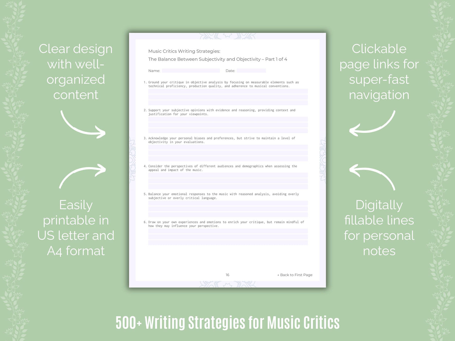 Music Critics Writing Templates