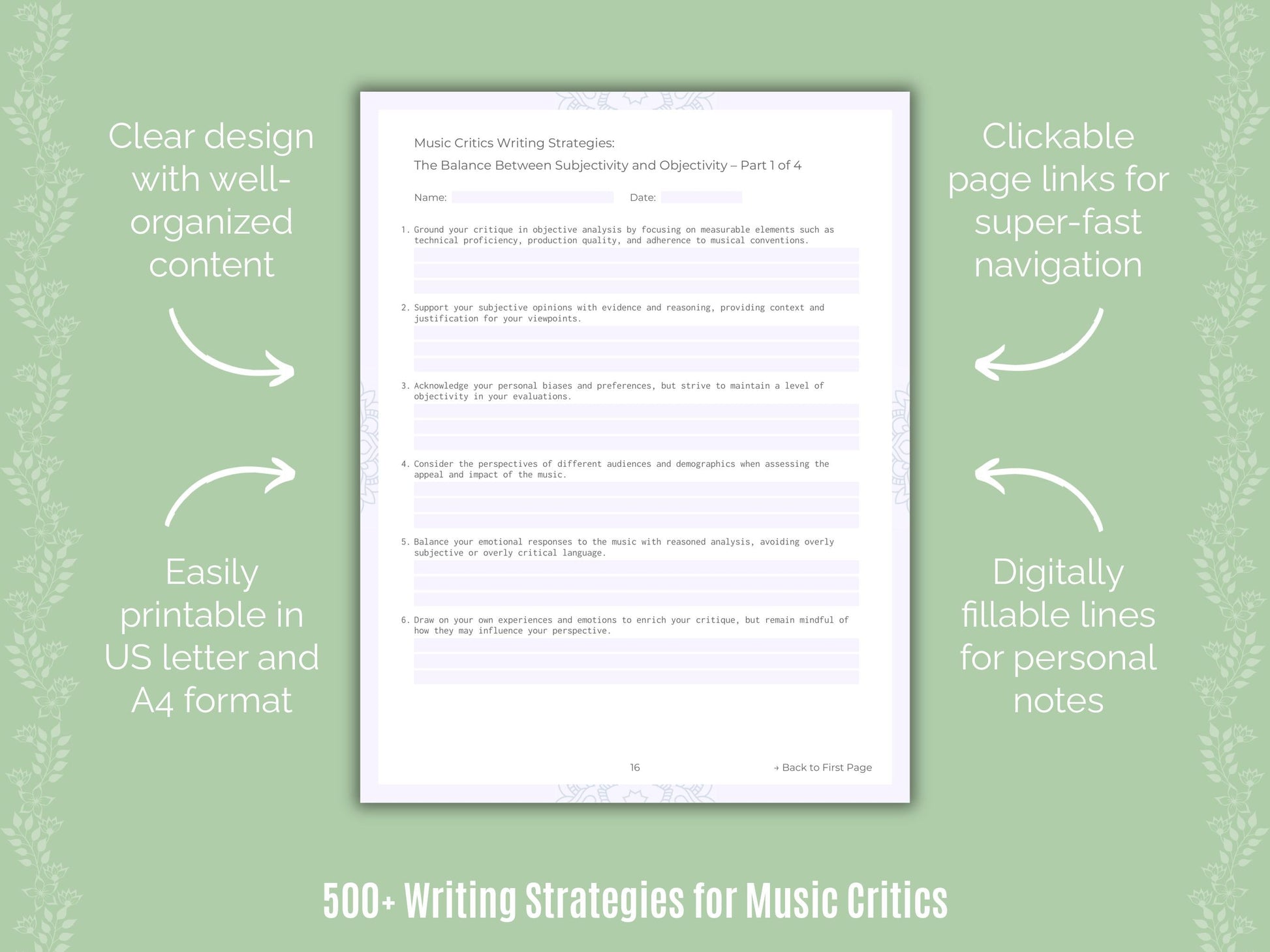 Music Critics Writing Templates