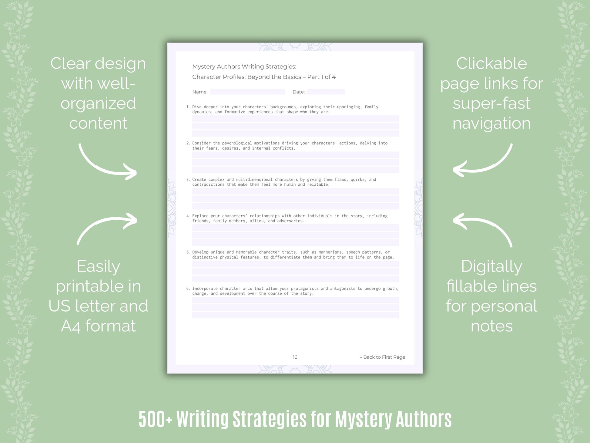 Mystery Authors Writing Templates