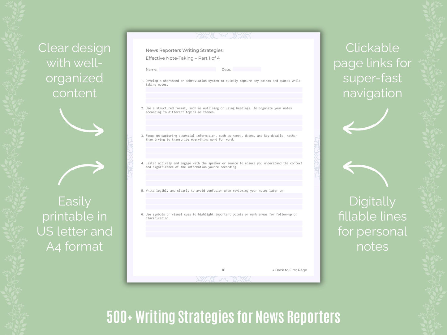 News Reporters Writing Templates