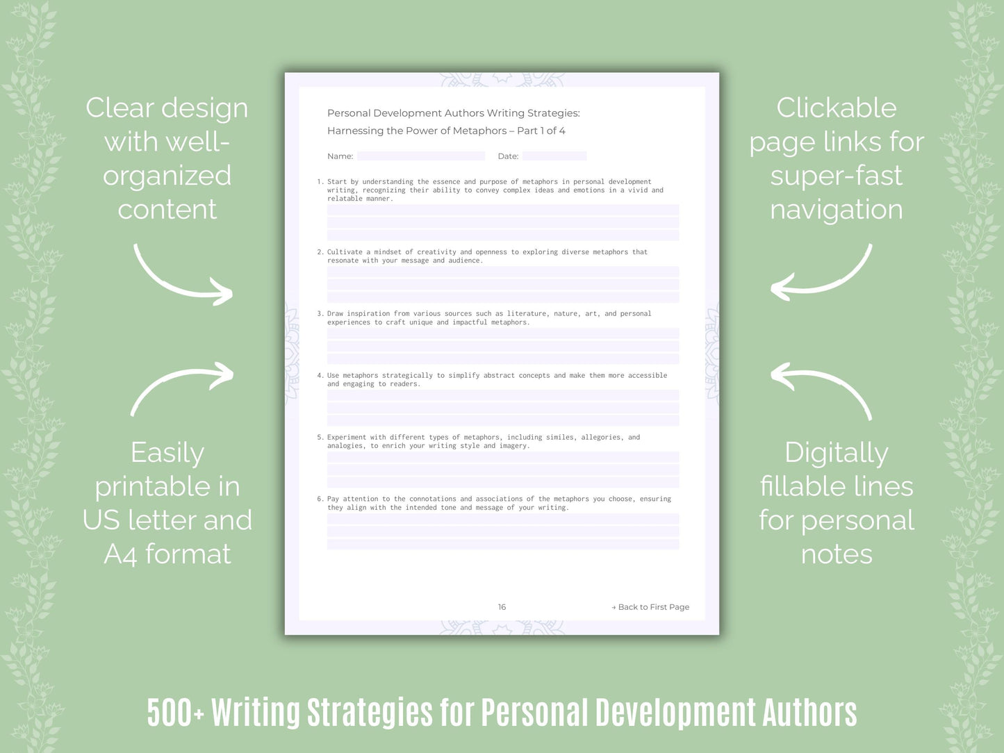 Personal Development Authors Writing Templates