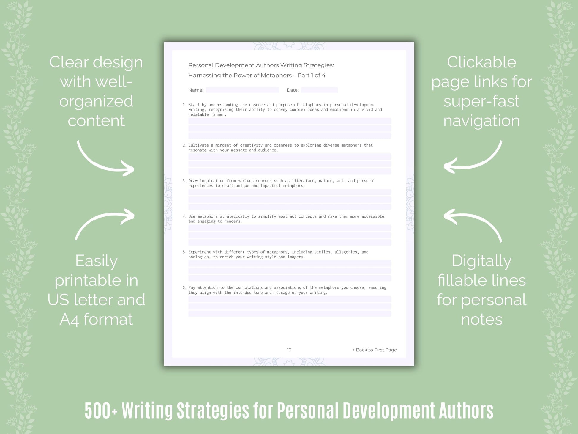 Personal Development Authors Writing Templates