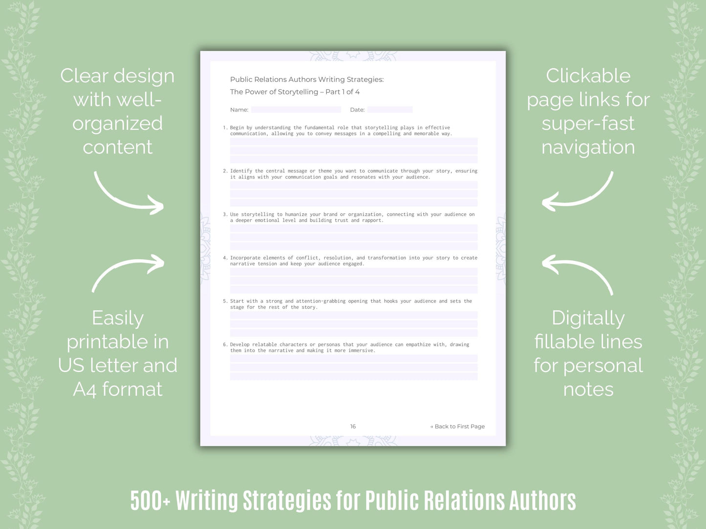 Public Relations Authors Writing Templates