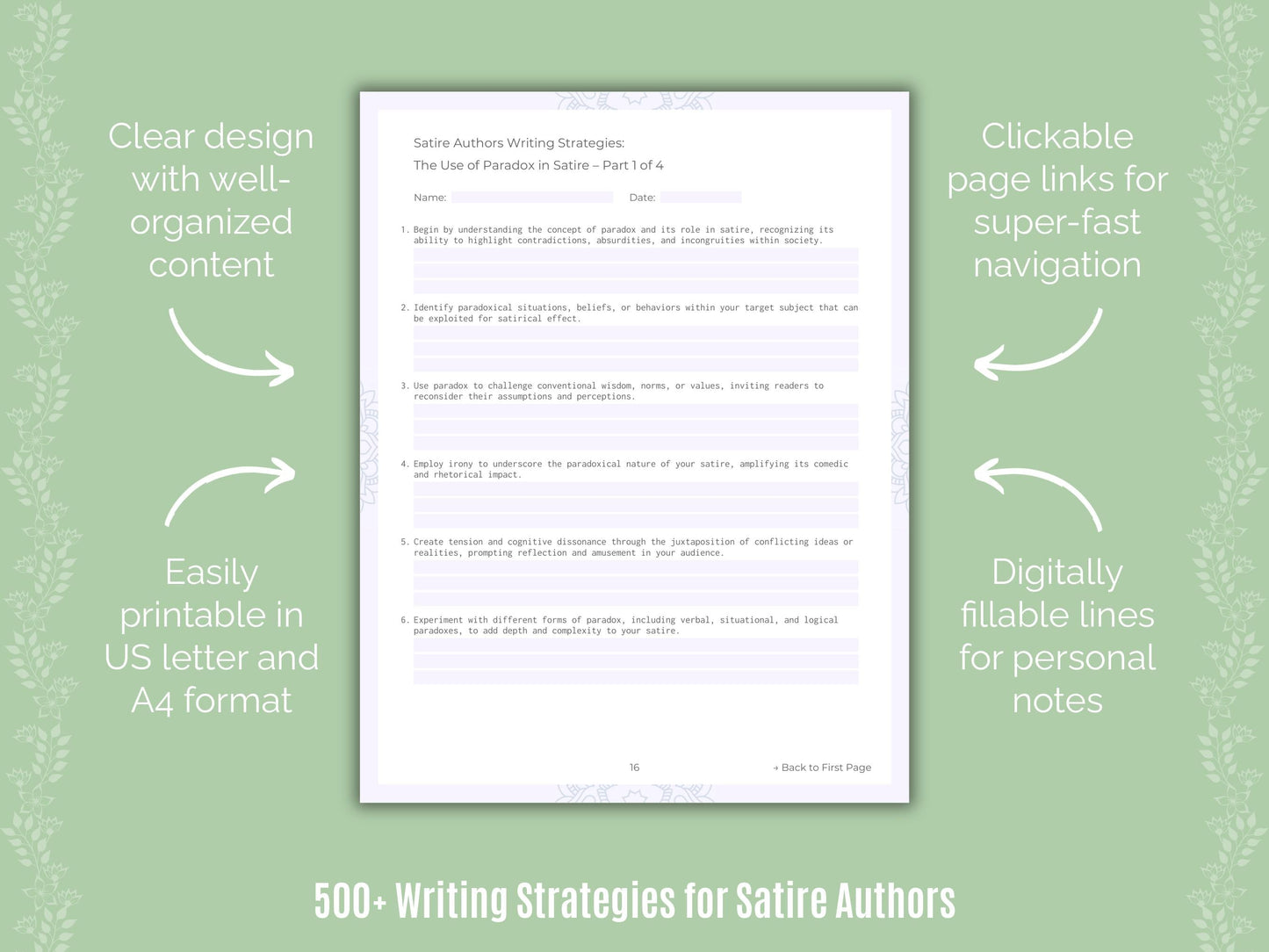 Satire Authors Writing Templates