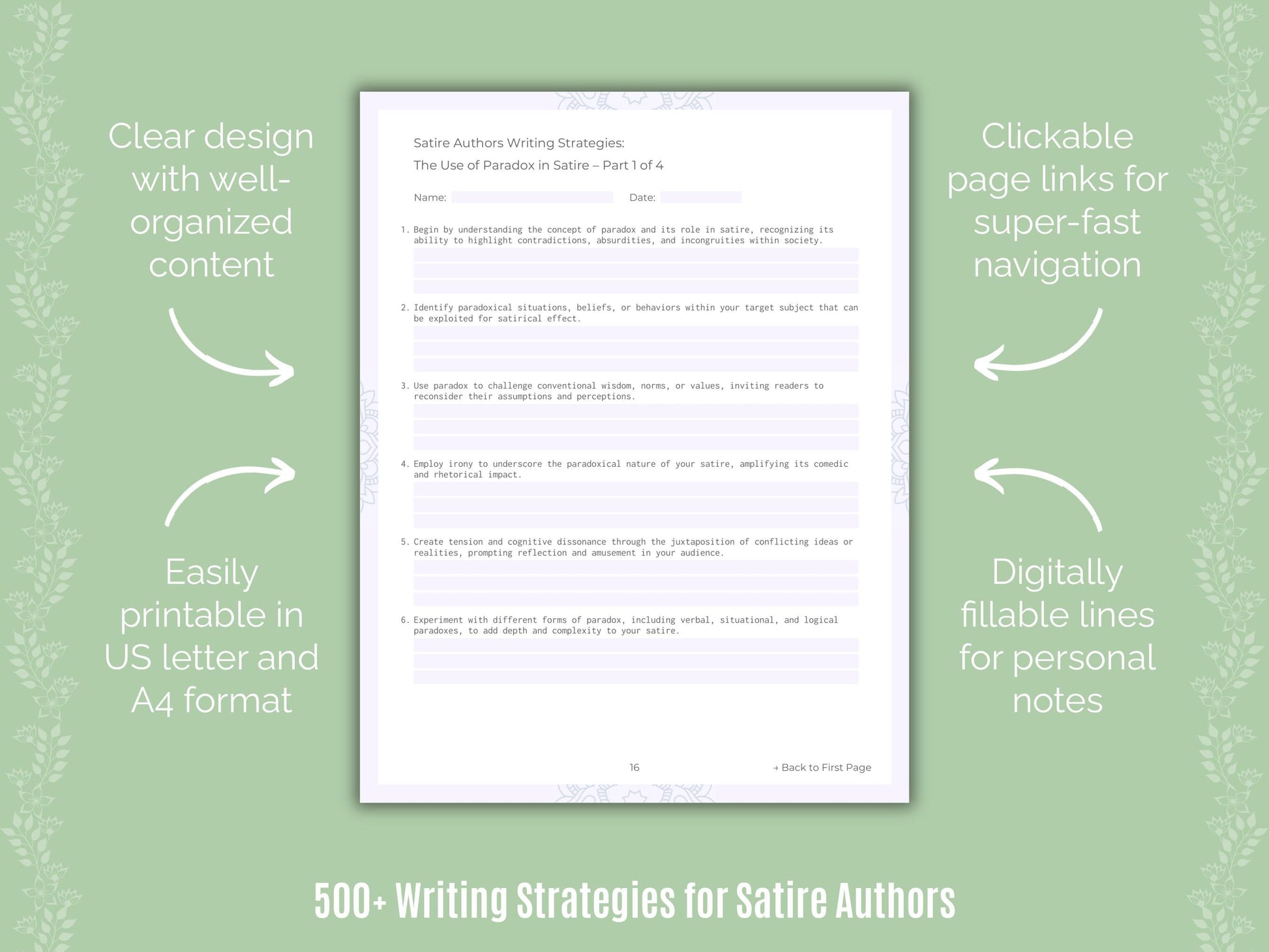 Satire Authors Writing Templates