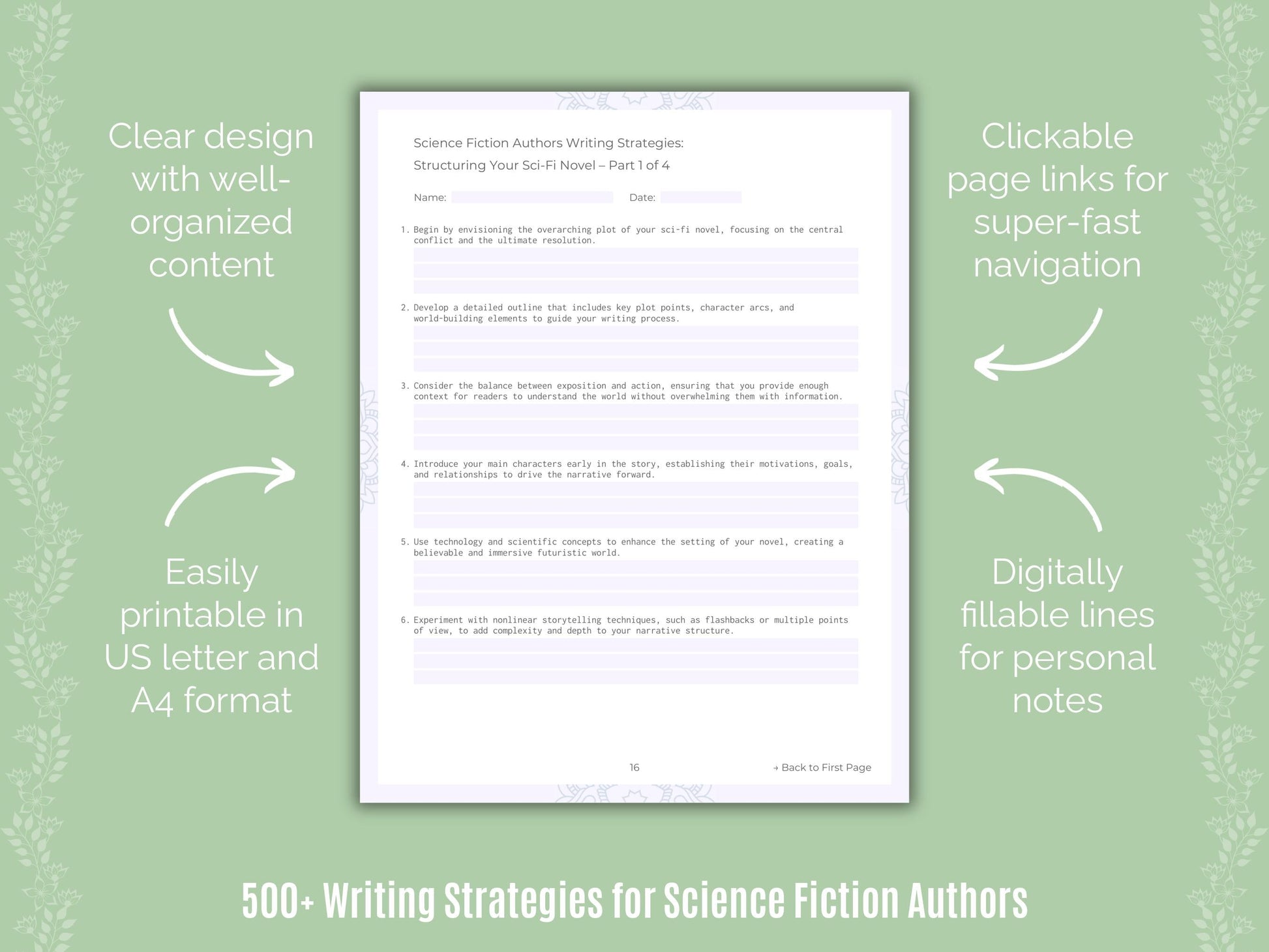 Science Fiction Authors Writing Templates