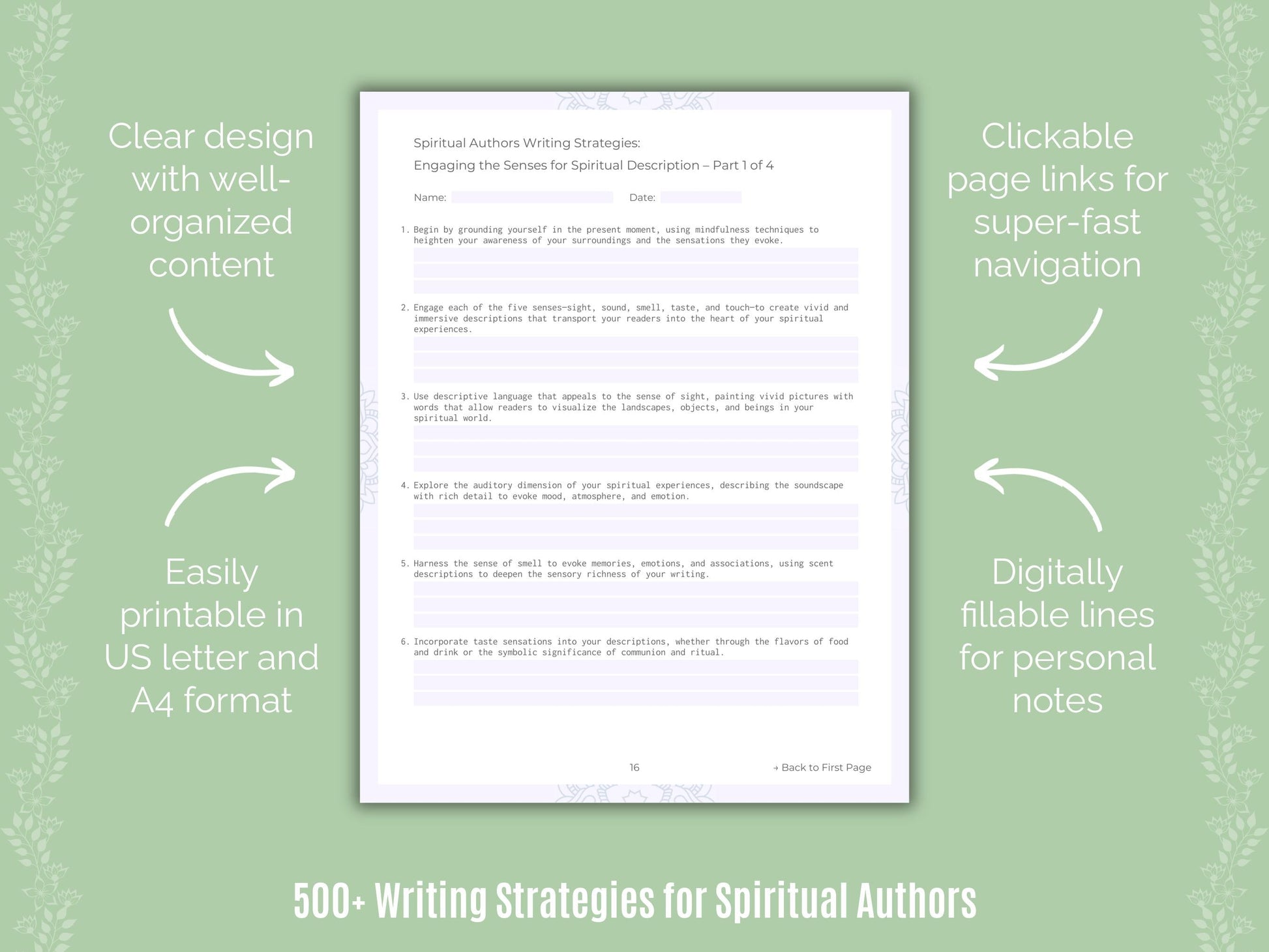 Spiritual Authors Writing Templates