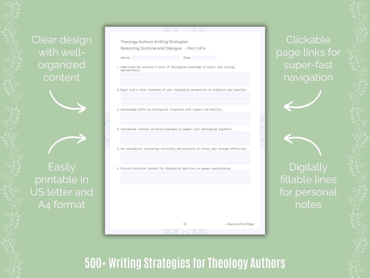 Theology Authors Writing Templates