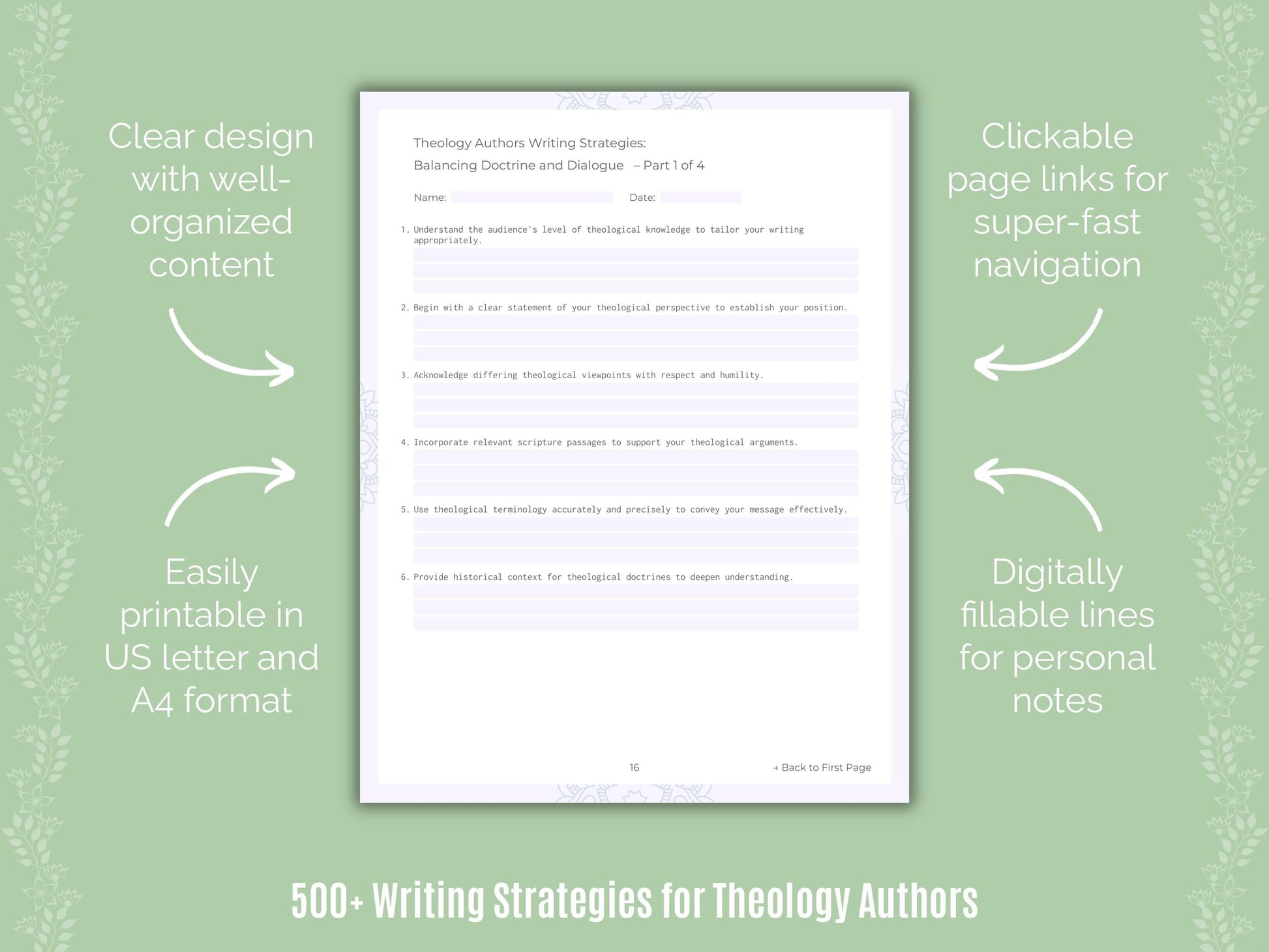 Theology Authors Writing Templates