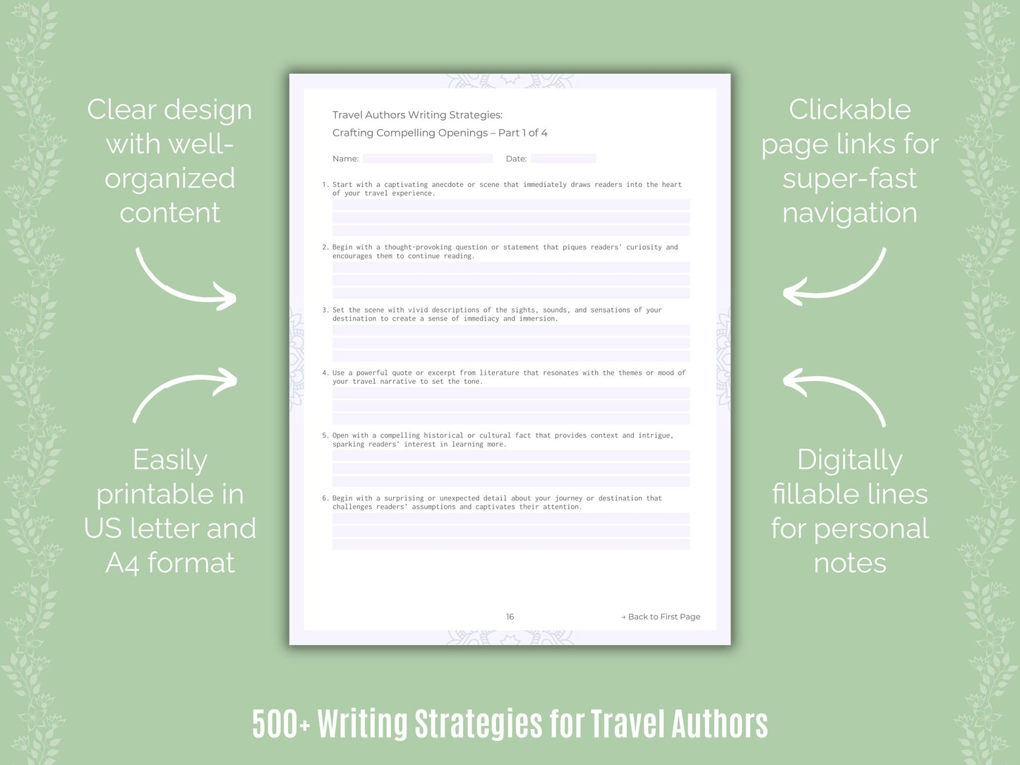 Travel Authors Writing Templates