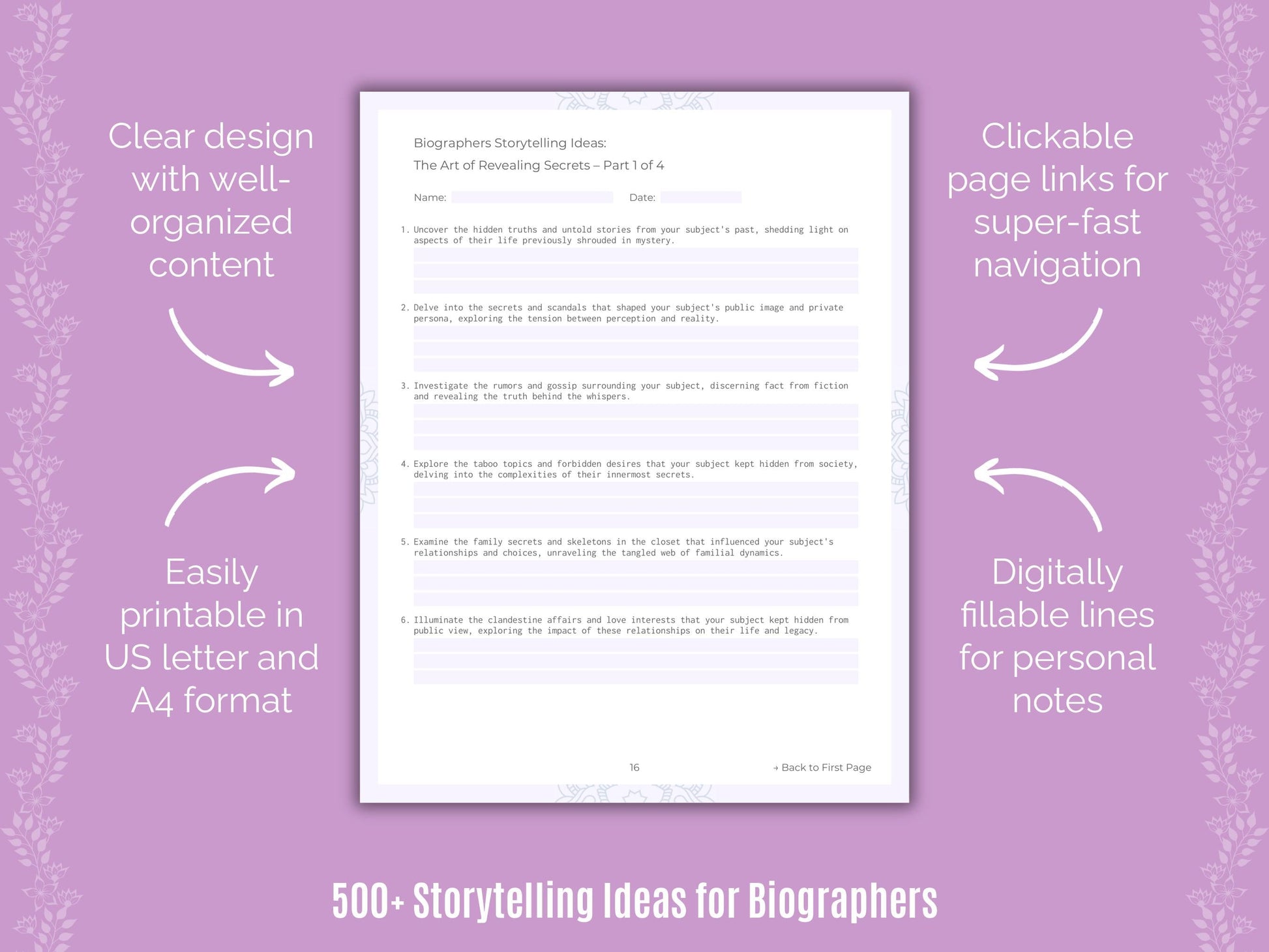 Biographers Writing Templates