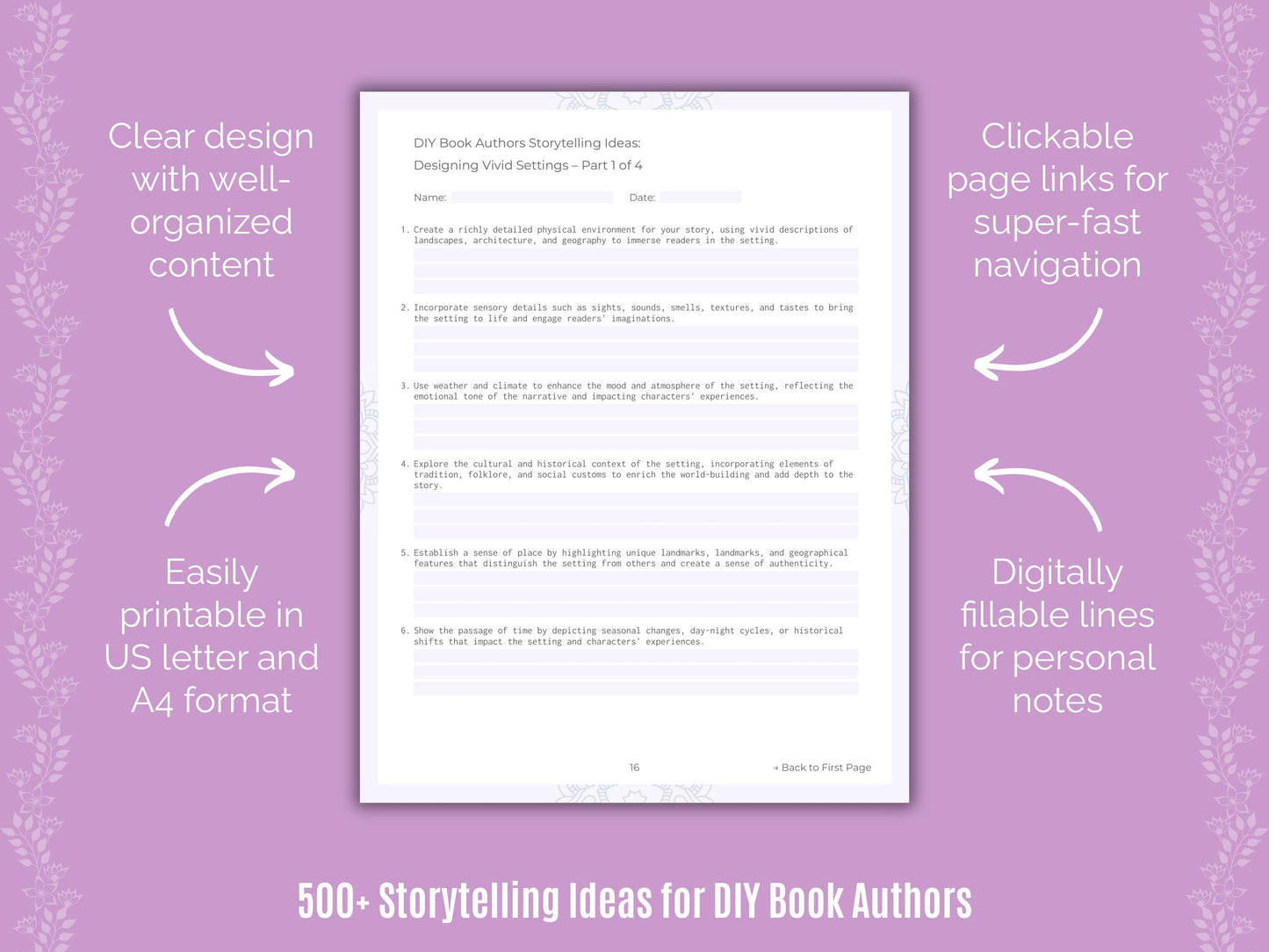 DIY Book Authors Writing Templates