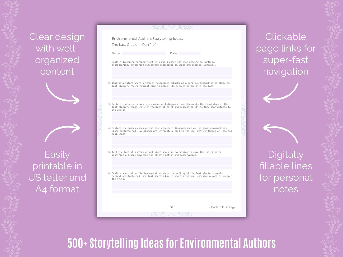 Environmental Authors Writing Templates