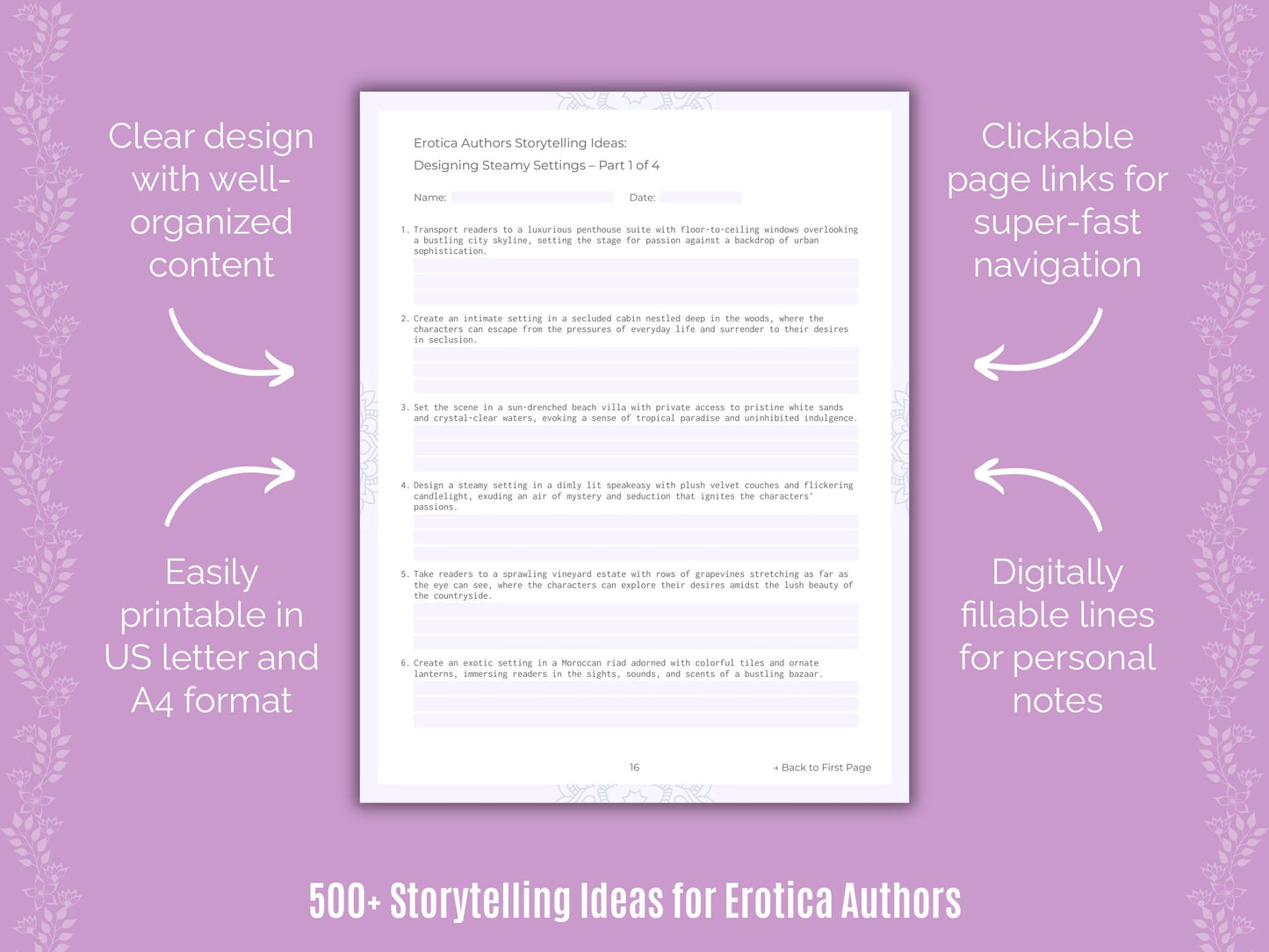 Erotica Authors Writing Templates