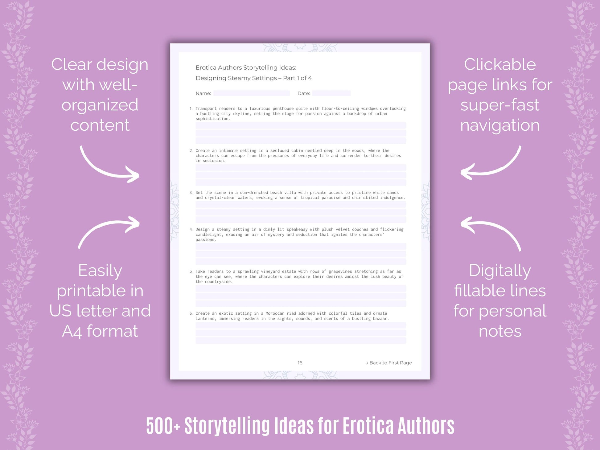 Erotica Authors Writing Templates